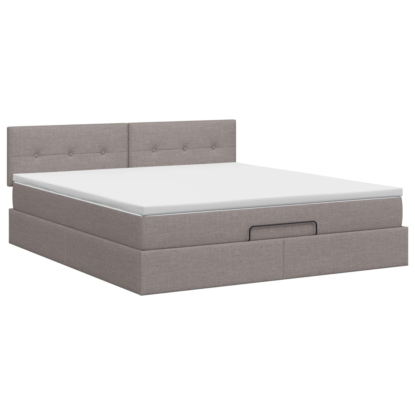 Ottoman bed met matras met hoofdeinde Taupe 160 x 200 cm Stof