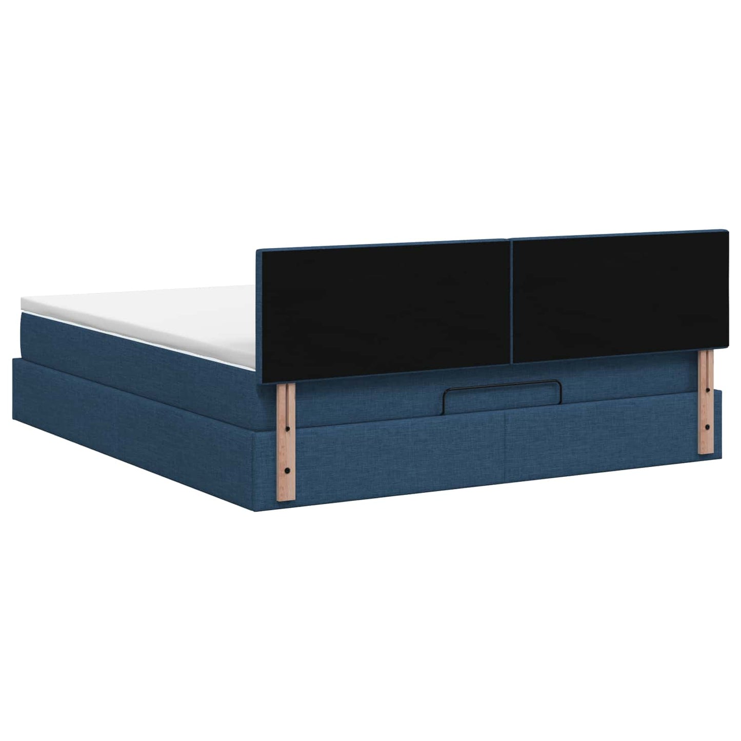 Ottoman bed met matras met hoofdeinde Blauw 160 x 200 cm Stof