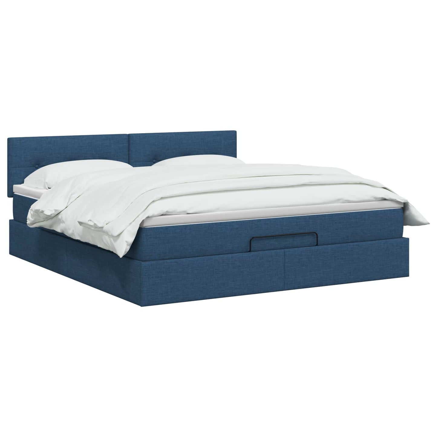 Ottoman bed met matras met hoofdeinde Blauw 160 x 200 cm Stof