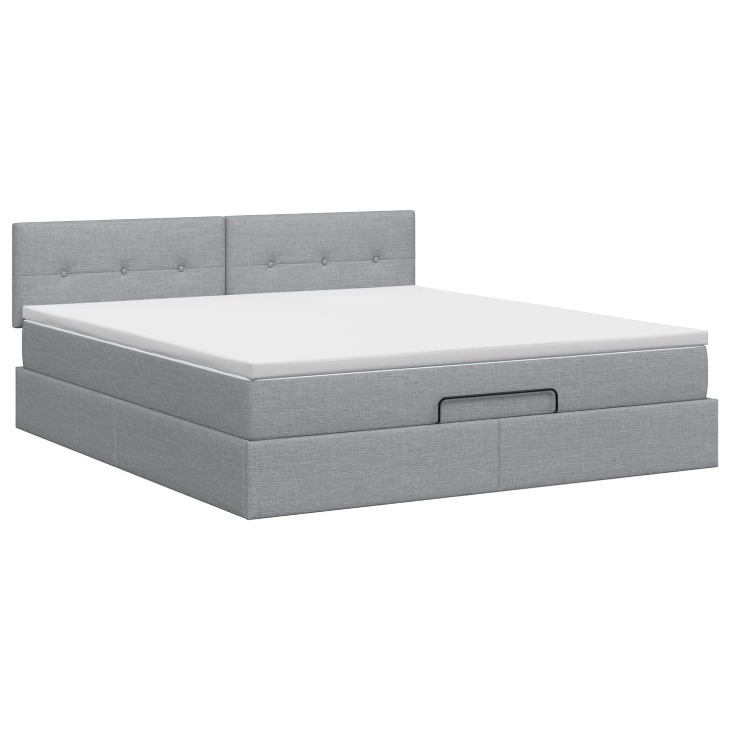 Ottoman bed met matras Lichtgrijs 180 x 200 cm Stof