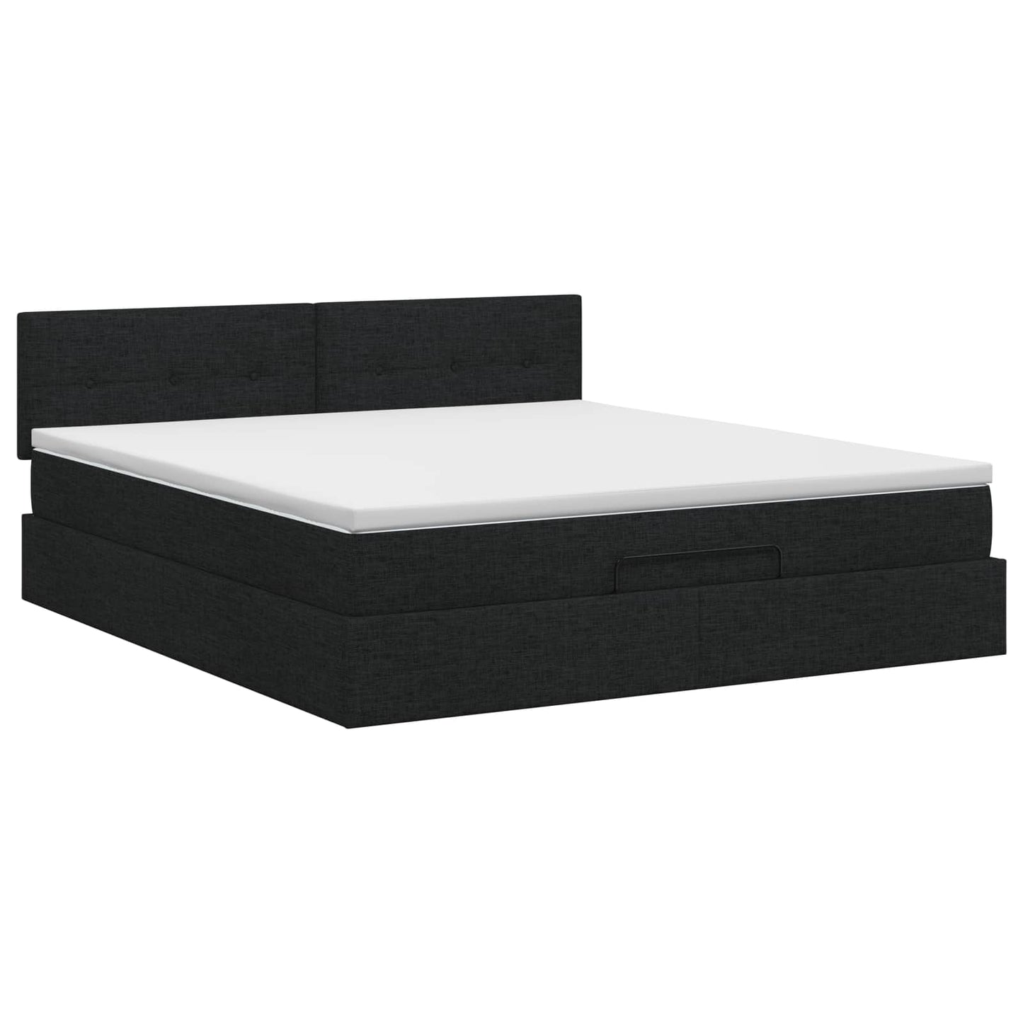 Ottoman bed met matras met hoofdeinde Zwart 180 x 200 cm Stof
