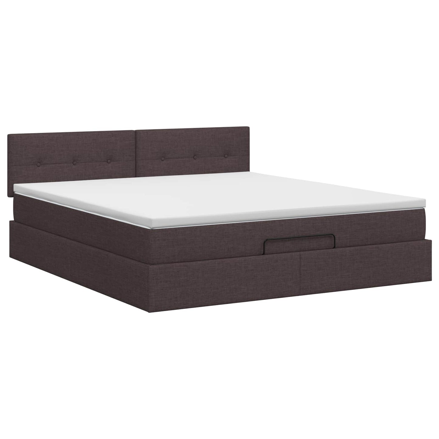 Ottoman bed met matras Donkerbruin 180 x 200 cm Stof