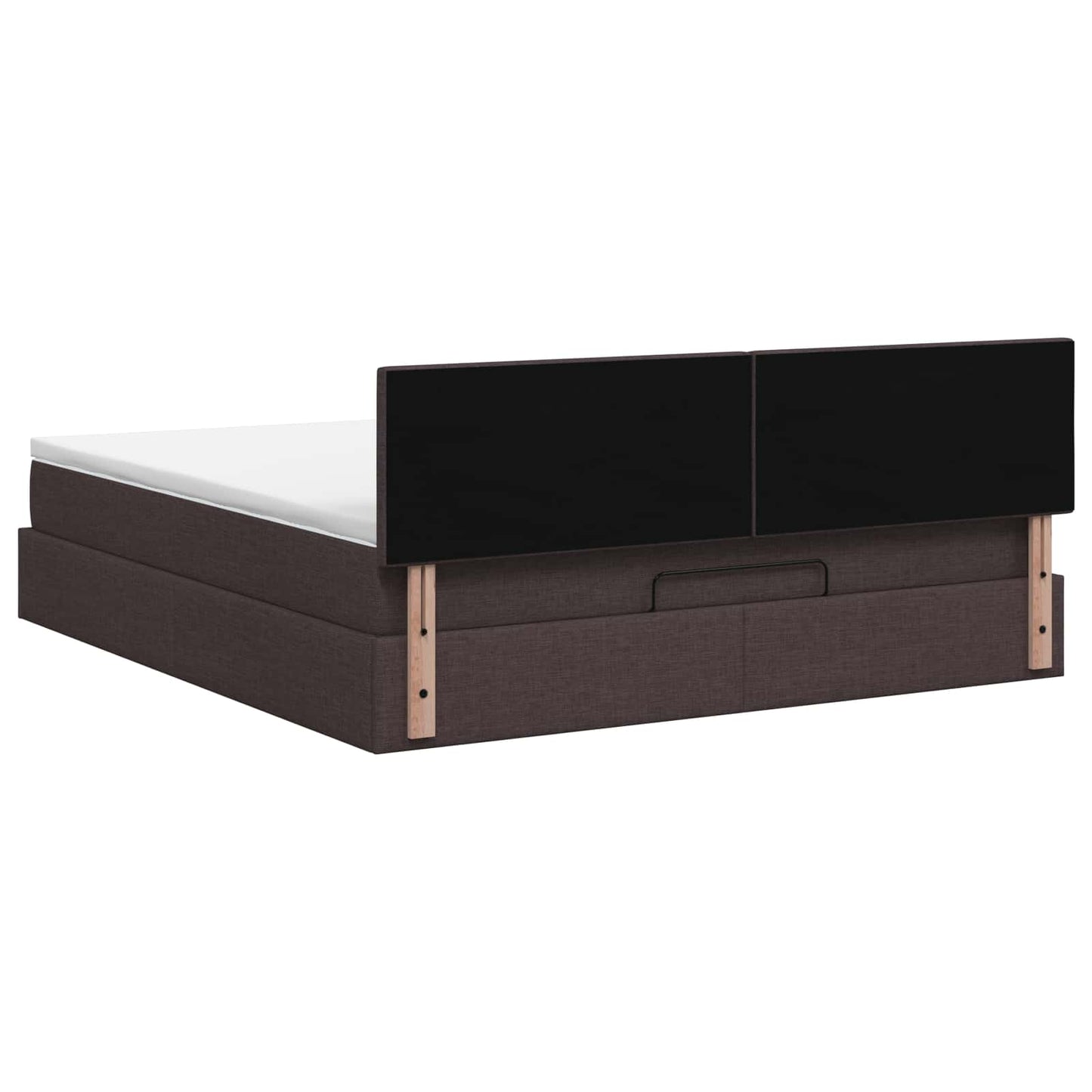 Ottoman bed met matras Donkerbruin 180 x 200 cm Stof