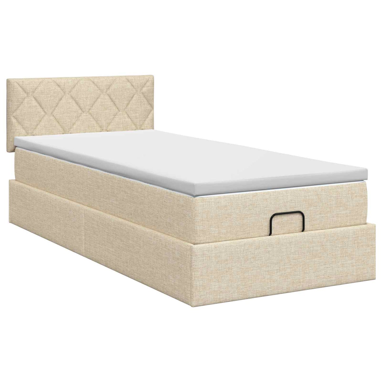 Ottoman bed met matras Crèmekleurig 90 x 190 cm Stof