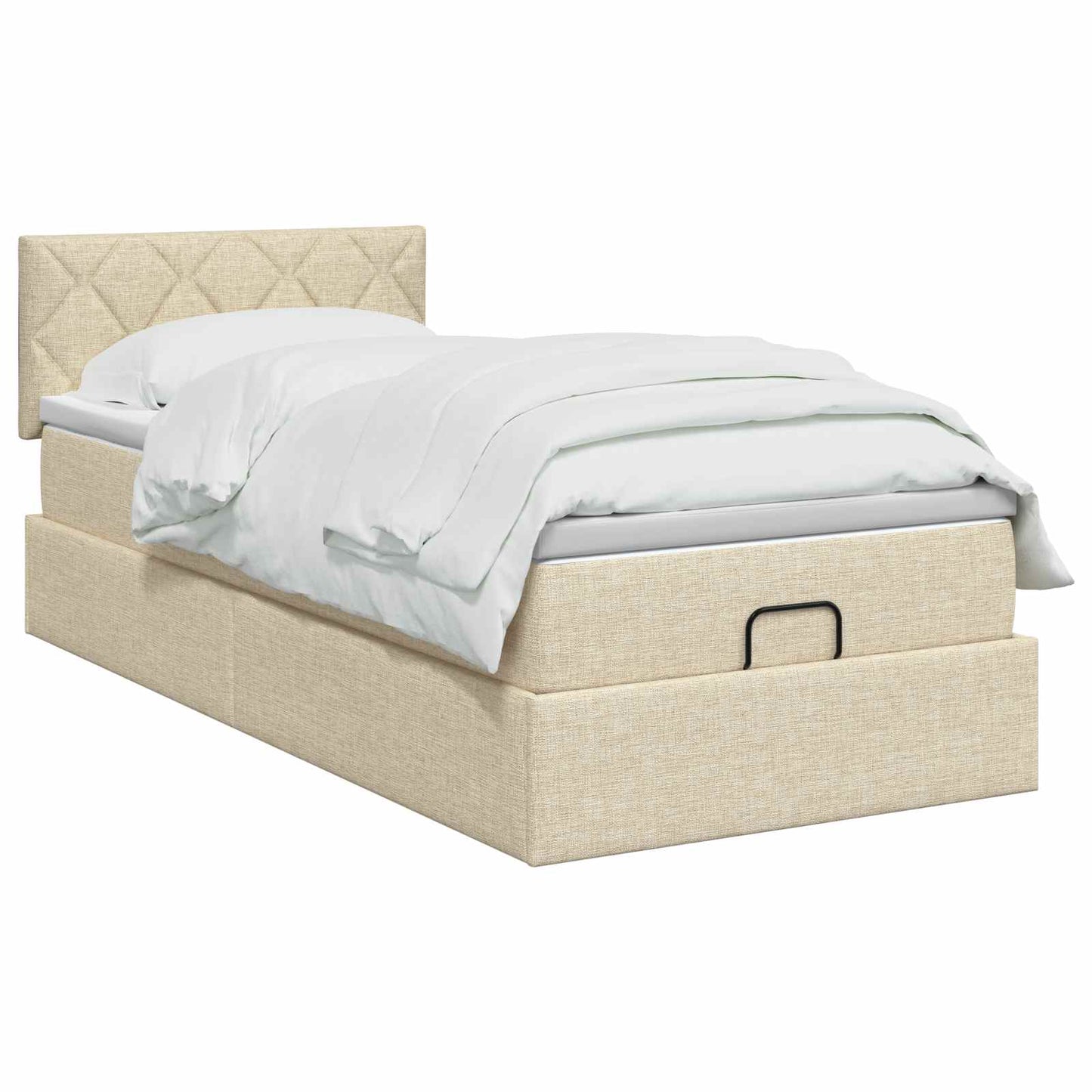 Ottoman bed met matras Crèmekleurig 90 x 190 cm Stof