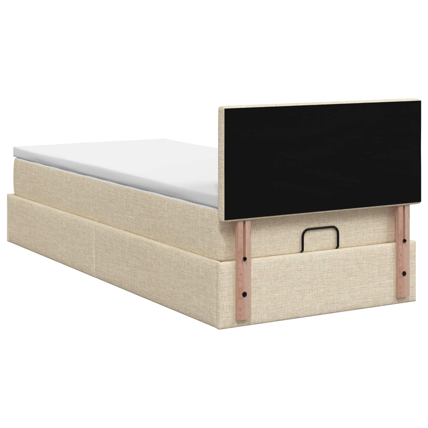 Ottoman bed met matras Crèmekleurig 90 x 200 cm Stof