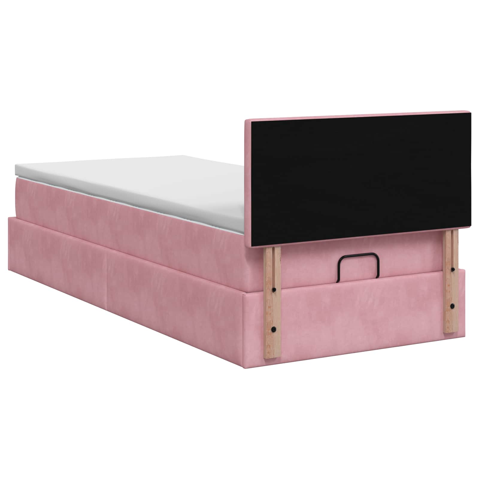Ottoman bed met matras met hoofdeinde Roze 90 x 190 cm Fluweel is nu te koop bij PeponiXL, paradijselijk wonen!