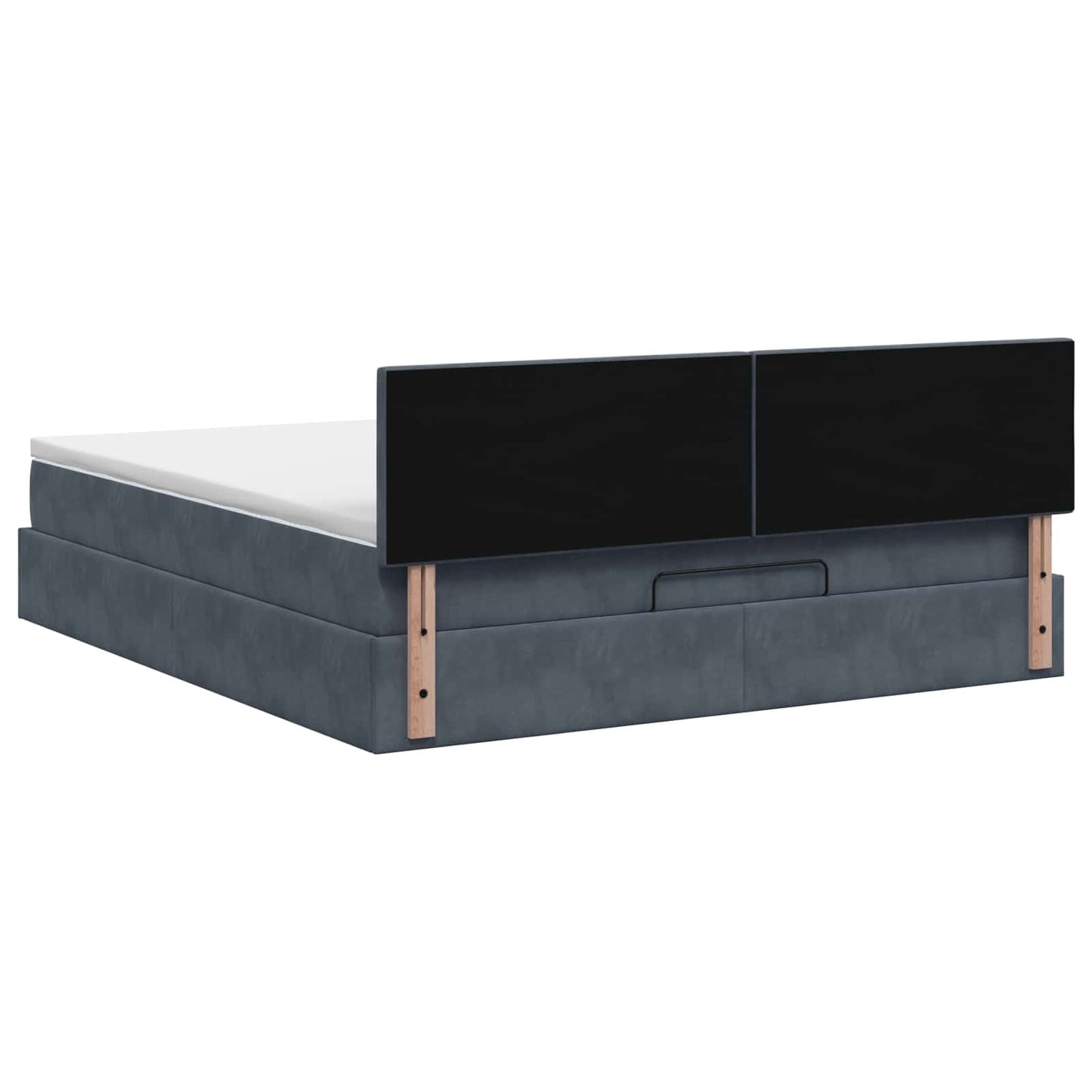 Ottoman bed met matras Donkergrijs 180 x 200 cm Fluweel is nu te koop bij PeponiXL, paradijselijk wonen!