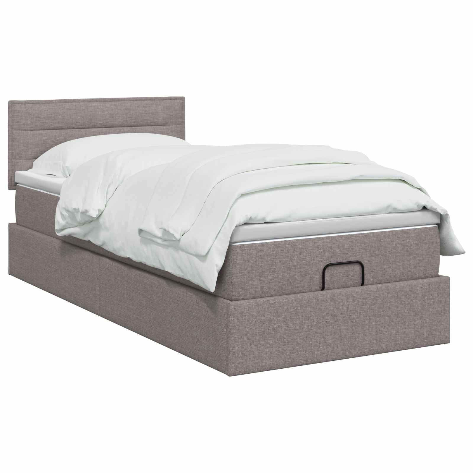 Ottoman Bed met Matrassen en LED Taupe 100 x 200 cm Stof is nu te koop bij PeponiXL, paradijselijk wonen!