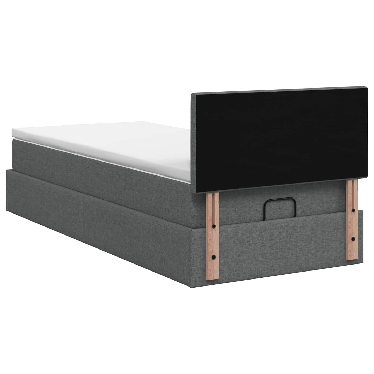 Ottoman Bed met Matrassen en LED Donkergrijs 80 x 200 cm Stof is nu te koop bij PeponiXL, paradijselijk wonen!