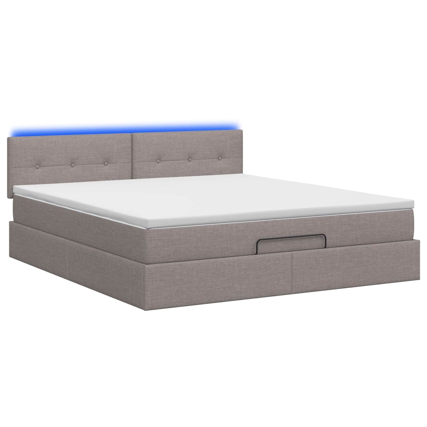 Ottoman Bed met Matrassen en LED Taupe 180 x 200 cm Stof is nu te koop bij PeponiXL, paradijselijk wonen!