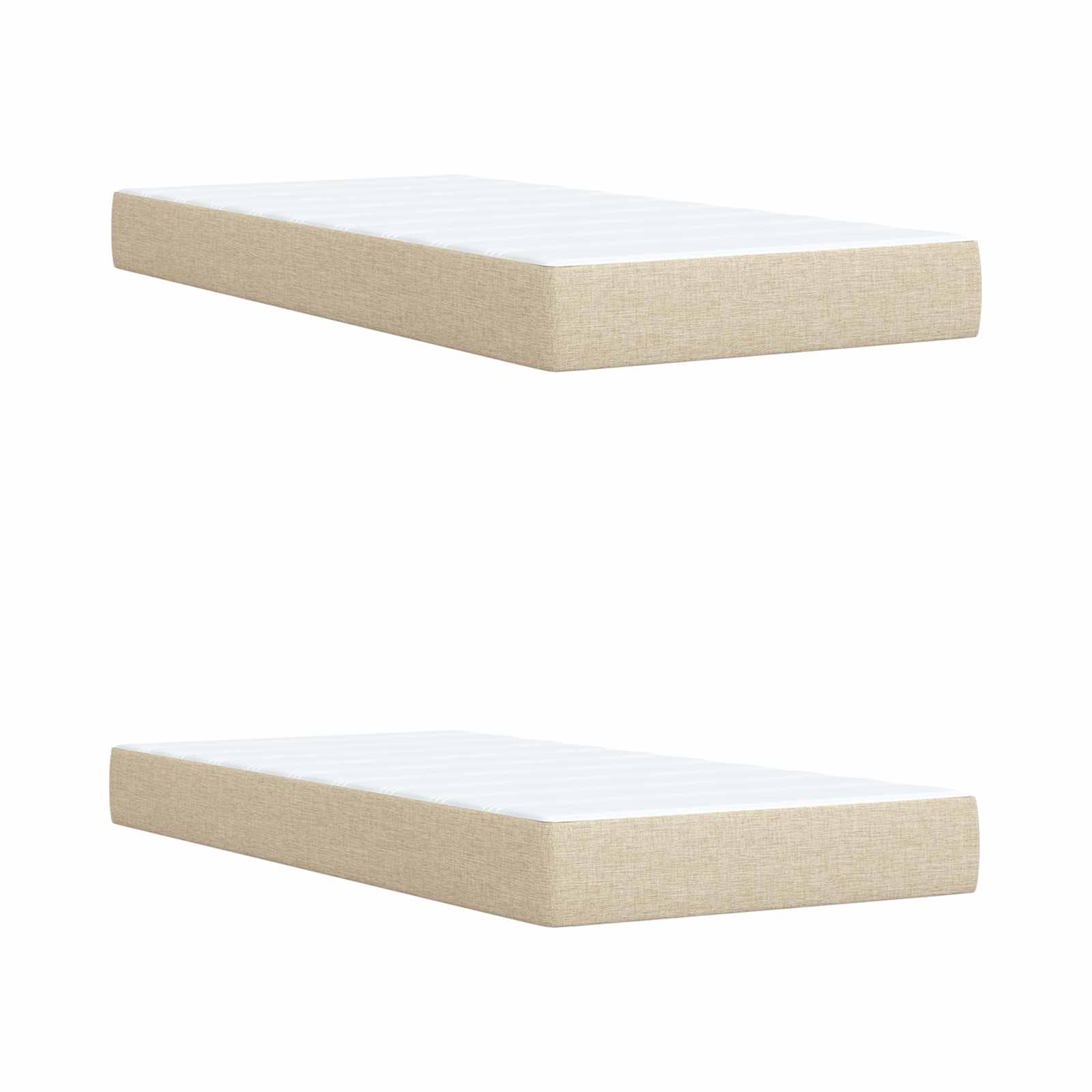 Ottoman Bed met Matrassen en LED Crèmekleurig 200 x 200 cm Stof is nu te koop bij PeponiXL, paradijselijk wonen!