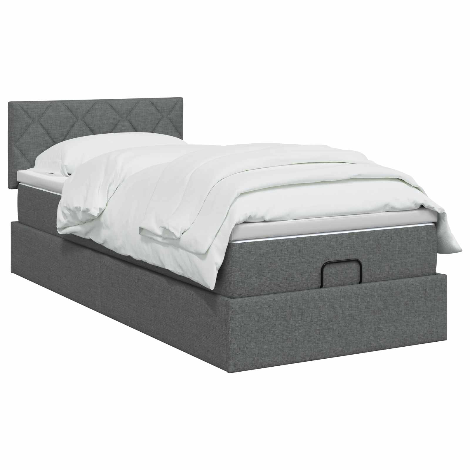 Ottoman Bed met Matrassen en LED Donkergrijs 80 x 200 cm Stof is nu te koop bij PeponiXL, paradijselijk wonen!