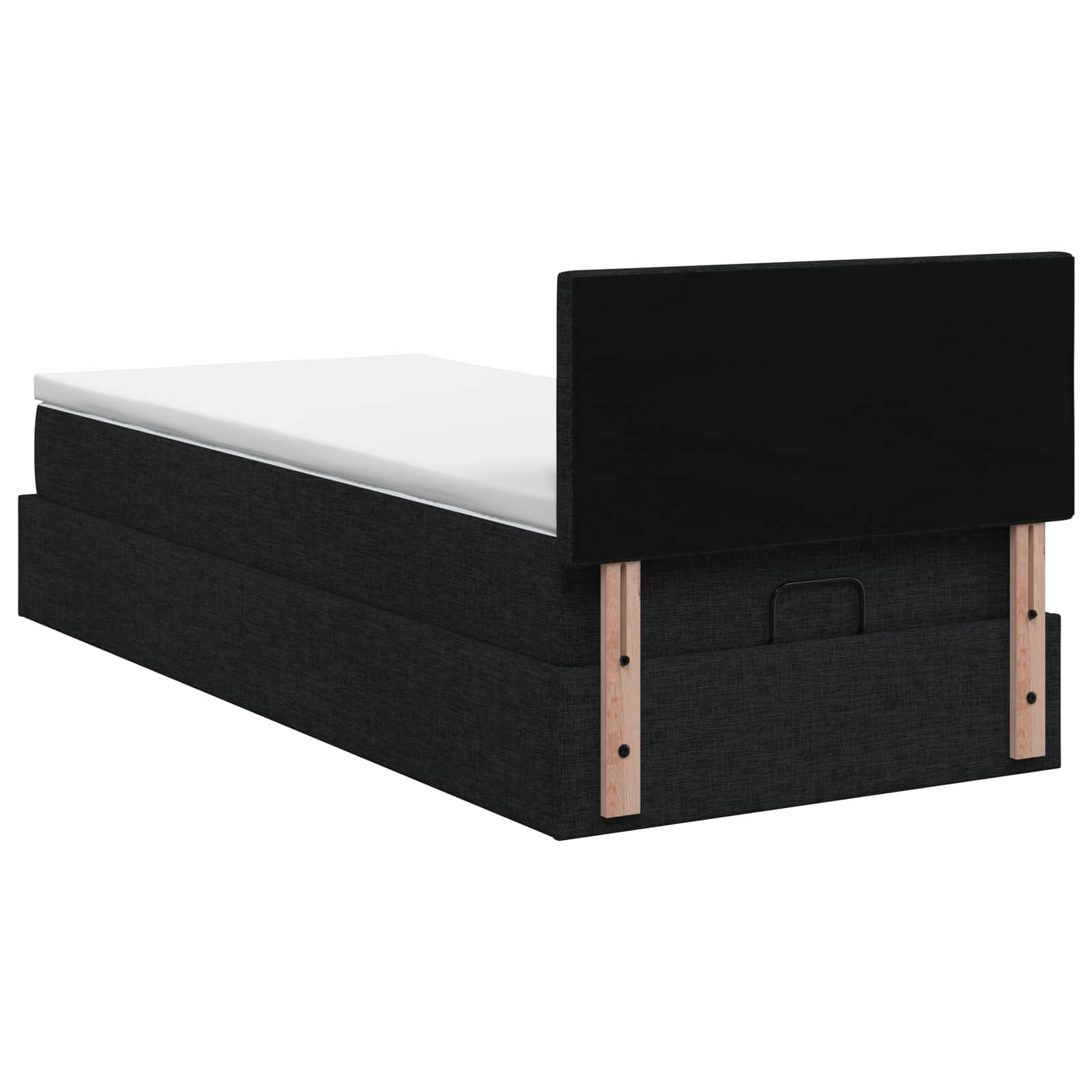 Ottoman Bed met Matrassen en LED Zwart 80 x 200 cm Stof is nu te koop bij PeponiXL, paradijselijk wonen!