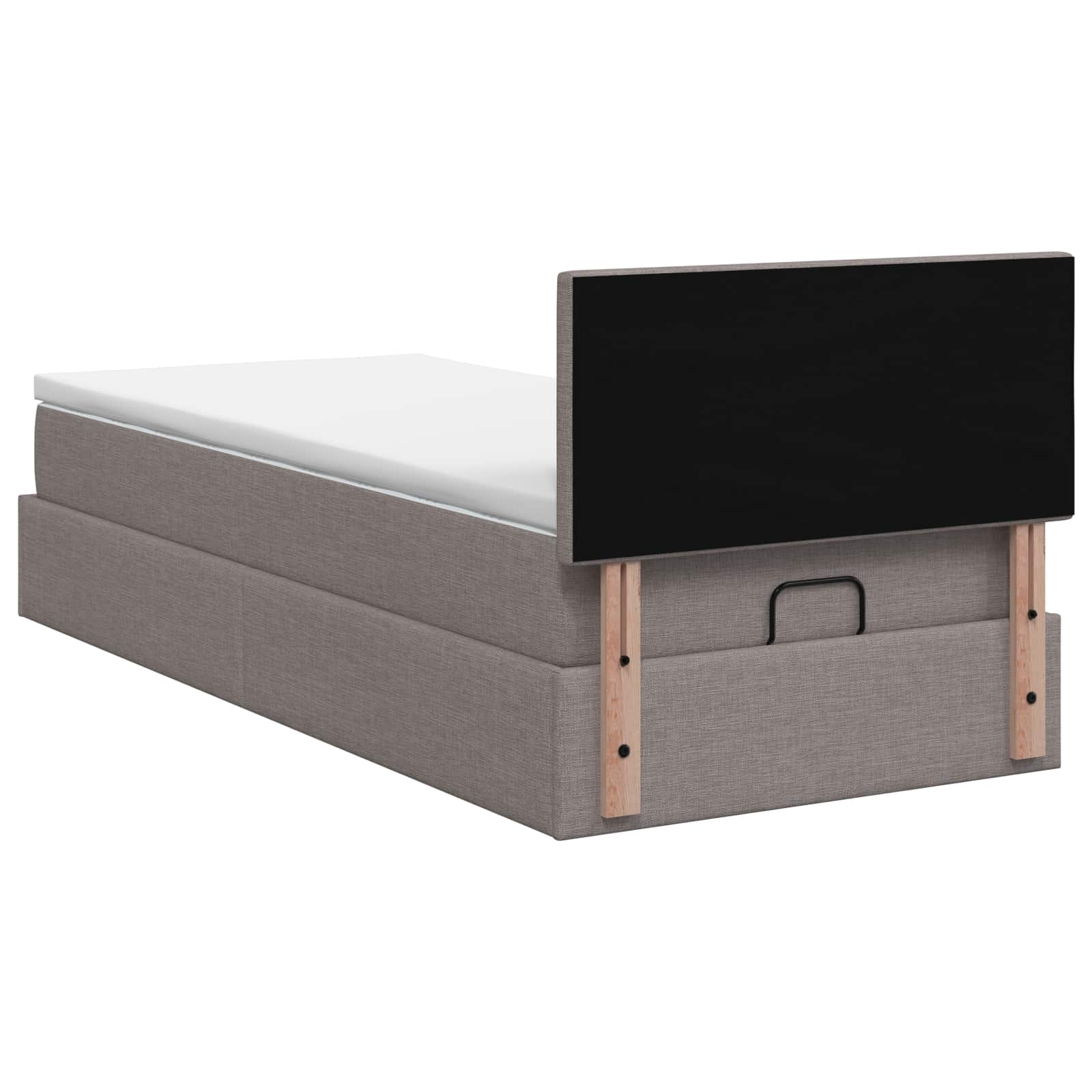 Ottoman Bed met Matrassen en LED Taupe 80 x 200 cm Stof is nu te koop bij PeponiXL, paradijselijk wonen!