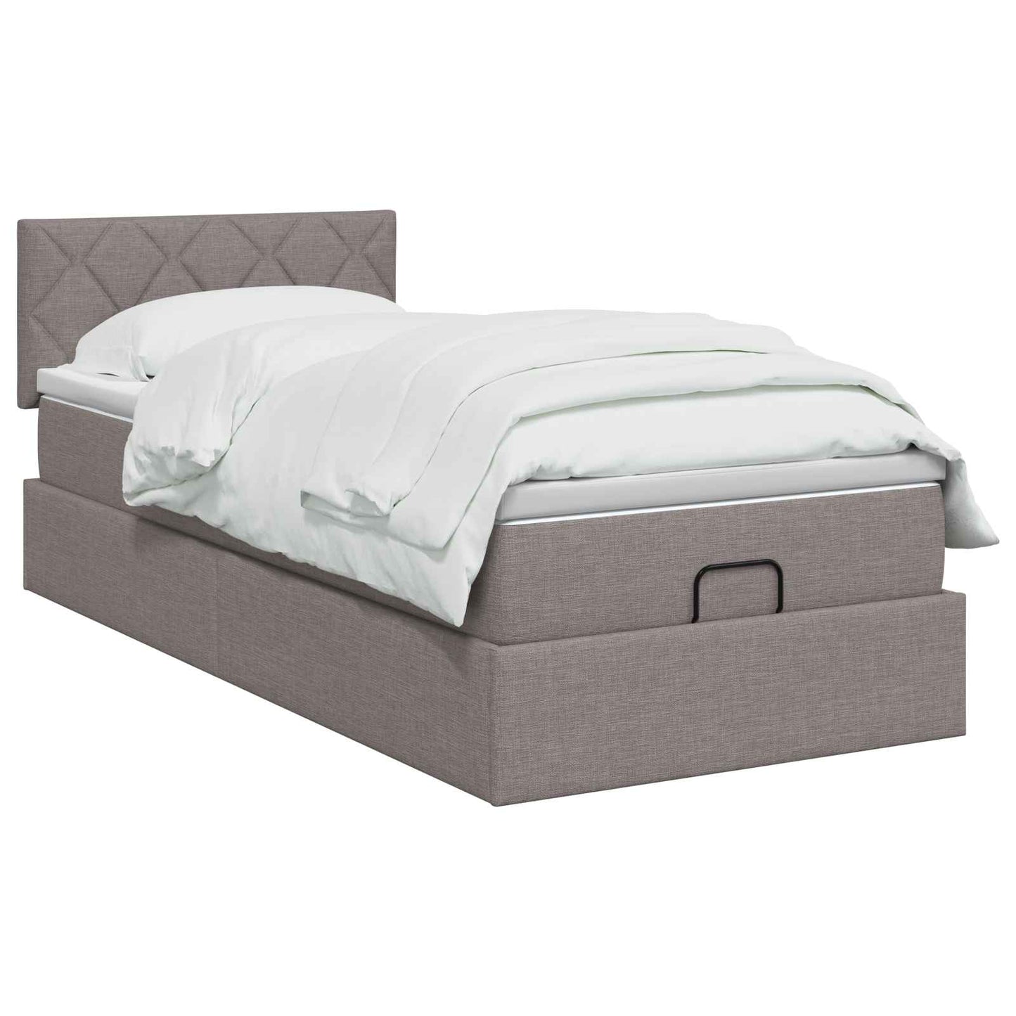 Ottoman Bed met Matrassen en LED Taupe 80 x 200 cm Stof is nu te koop bij PeponiXL, paradijselijk wonen!