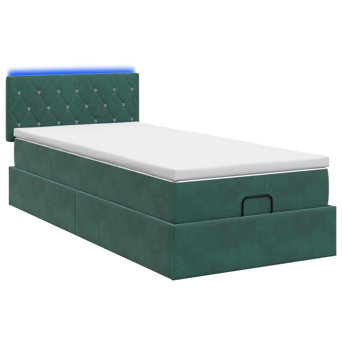 Ottoman Bed met Matrassen en LED Donkergroen 80 x 200 cm is nu te koop bij PeponiXL, paradijselijk wonen!