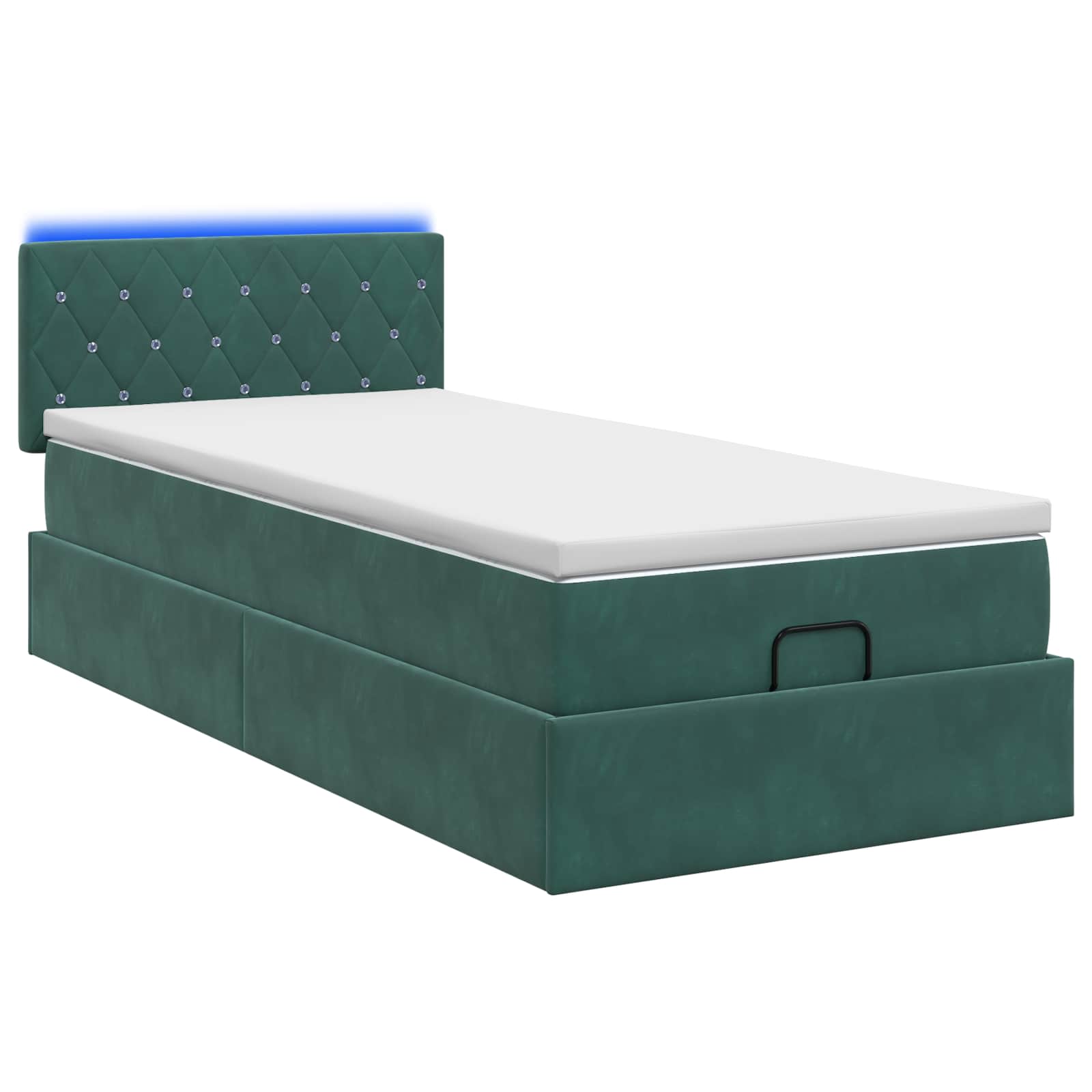 Ottoman Bed met Matrassen en LED Donkergroen 80 x 200 cm is nu te koop bij PeponiXL, paradijselijk wonen!