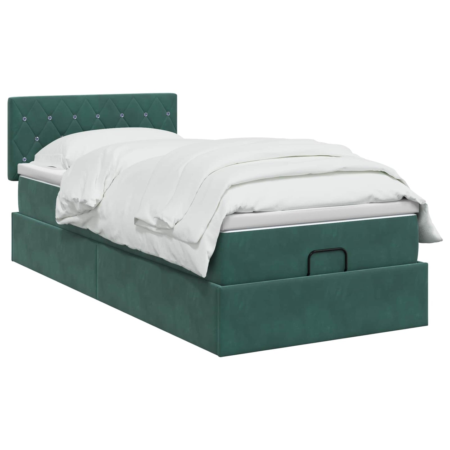 Ottoman Bed met Matrassen en LED Donkergroen 80 x 200 cm is nu te koop bij PeponiXL, paradijselijk wonen!