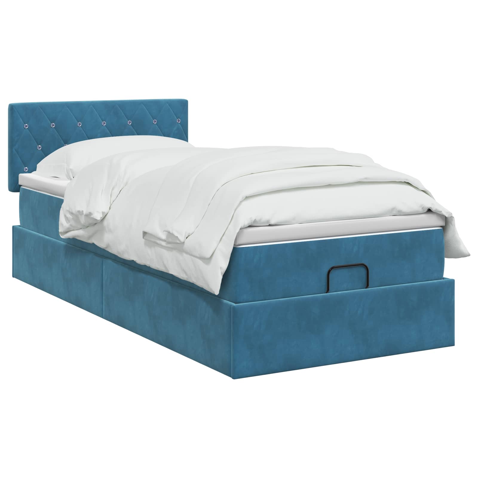 Ottoman Bed met Matrassen en LED Donkerblauw 80 x 200 cm is nu te koop bij PeponiXL, paradijselijk wonen!