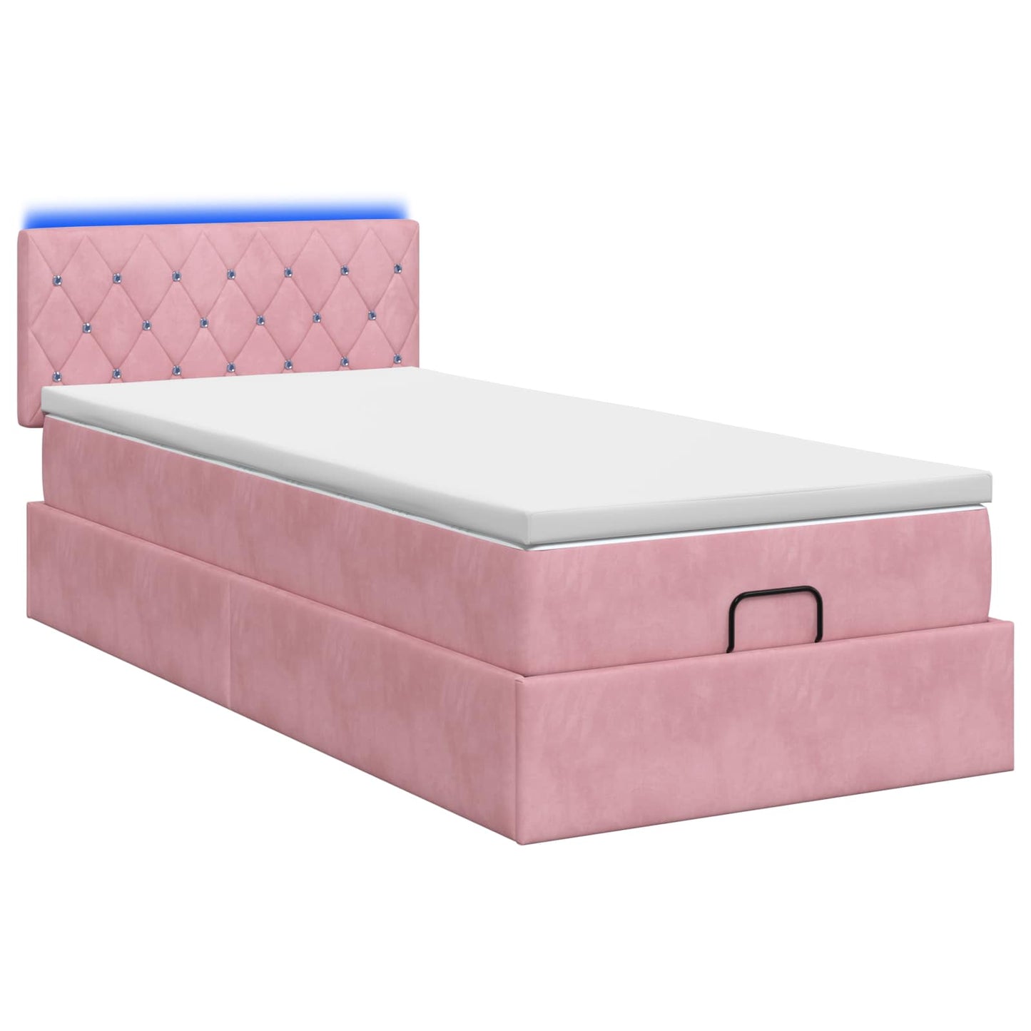 Ottoman Bed met Matrassen en LED Roze 80 x 200 cm fluweel is nu te koop bij PeponiXL, paradijselijk wonen!