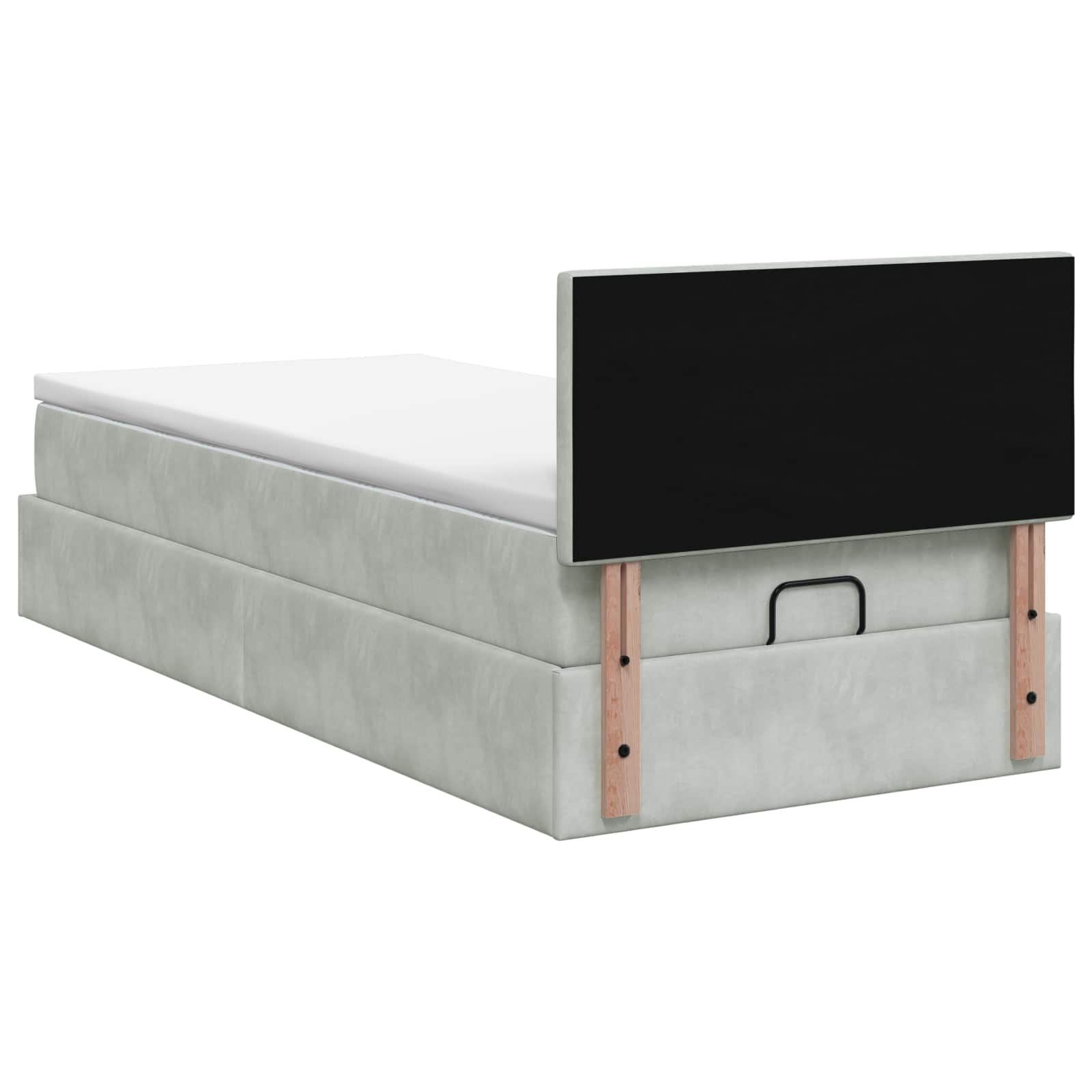 Ottoman Bed met Matrassen en LED Lichtgrijs 90 x 190 cm fluweel is nu te koop bij PeponiXL, paradijselijk wonen!