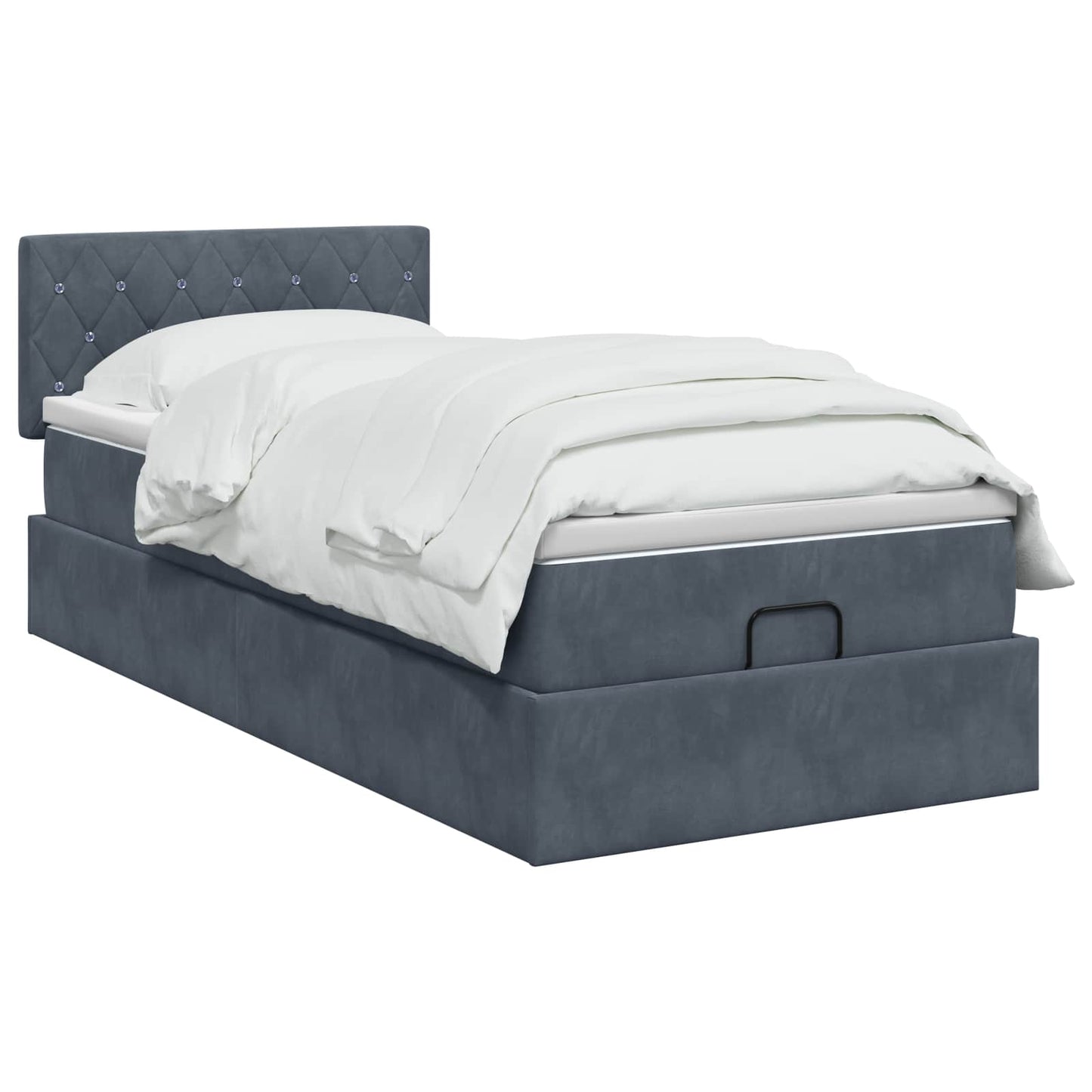 Ottoman Bed met Matrassen en LED Donkergrijs 90 x 190 cm is nu te koop bij PeponiXL, paradijselijk wonen!