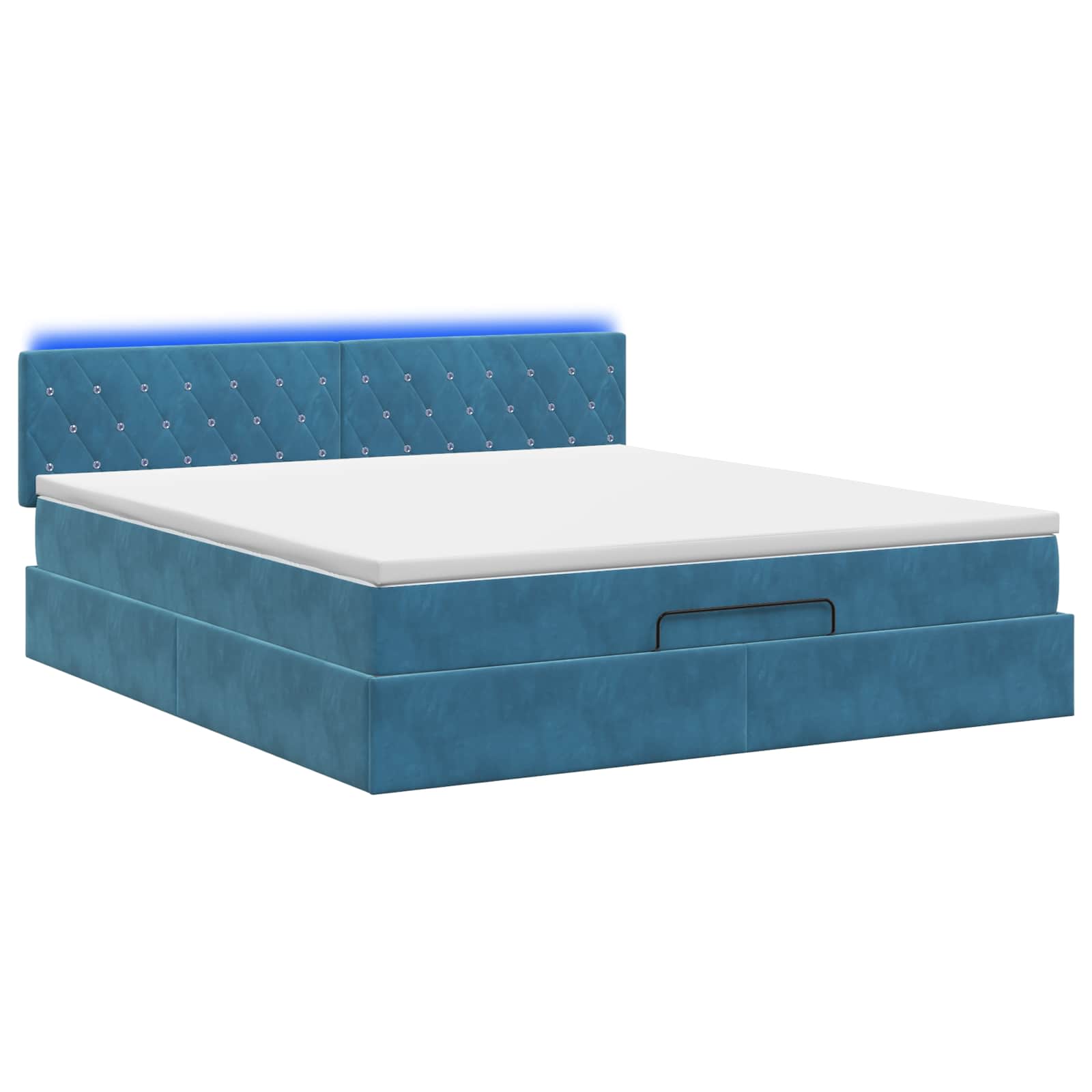 Ottoman Bed met Matrassen en LED Donkerblauw 180 x 200 cm is nu te koop bij PeponiXL, paradijselijk wonen!