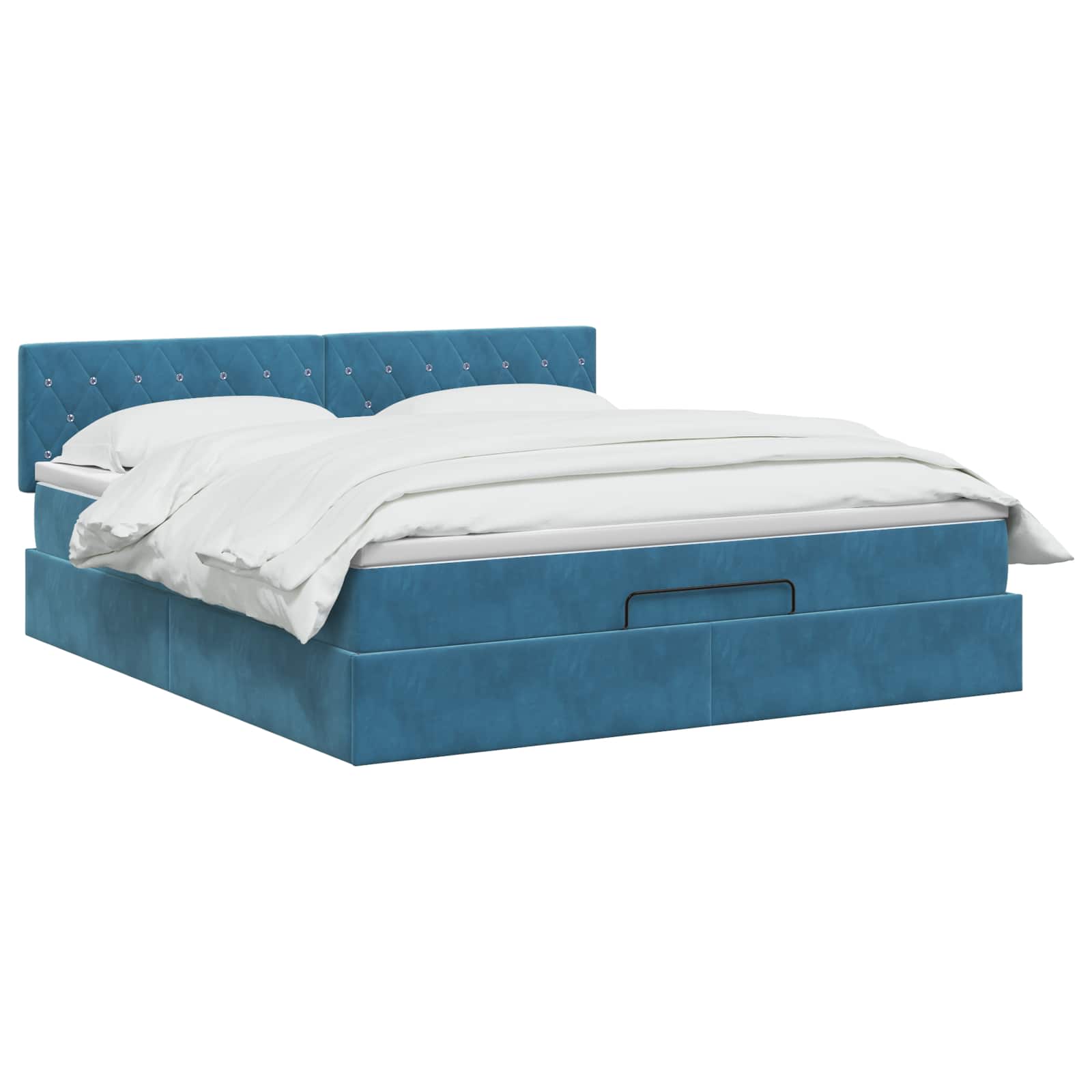 Ottoman Bed met Matrassen en LED Donkerblauw 180 x 200 cm is nu te koop bij PeponiXL, paradijselijk wonen!