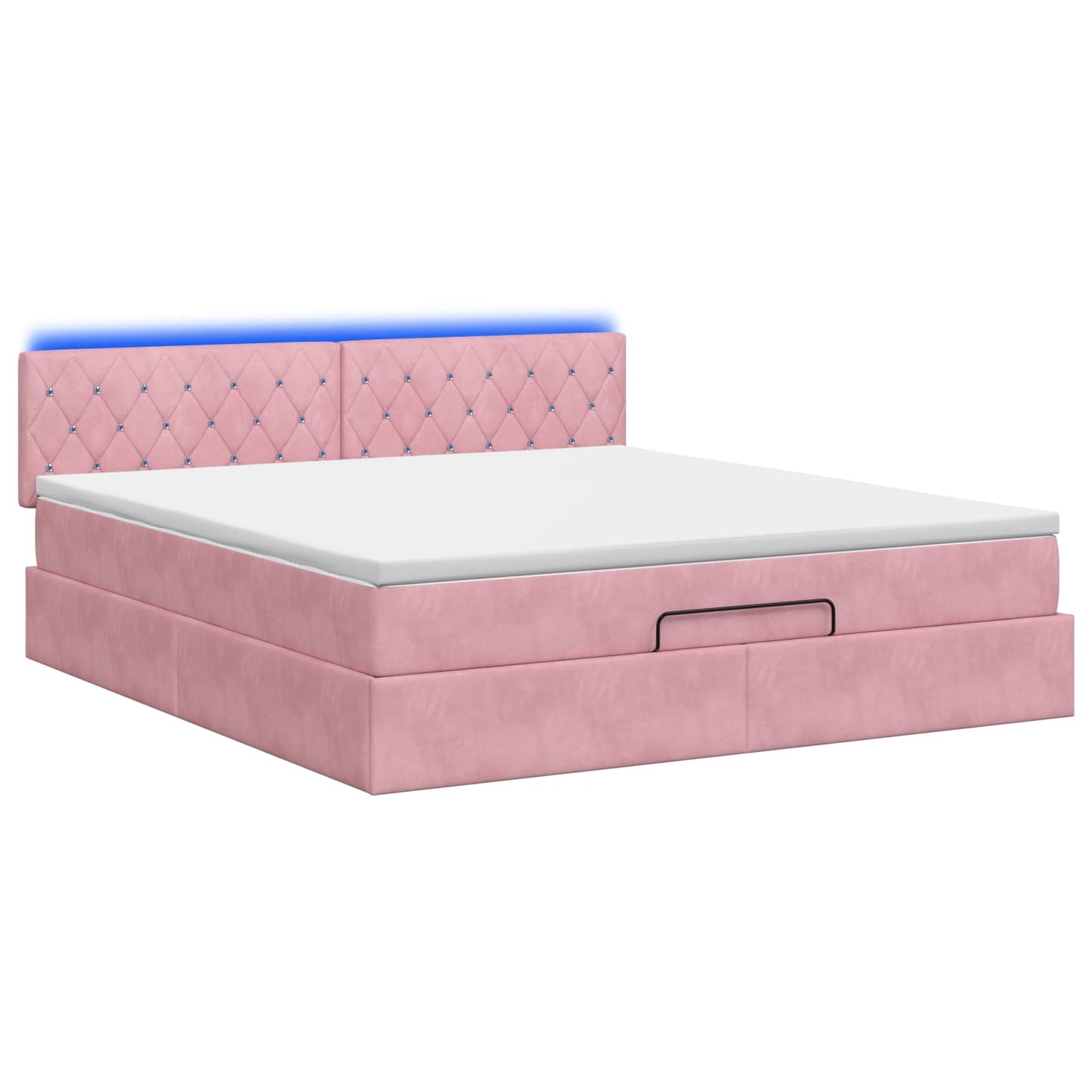 Ottoman Bed met Matrassen en LED Roze 180 x 200 cm fluweel is nu te koop bij PeponiXL, paradijselijk wonen!