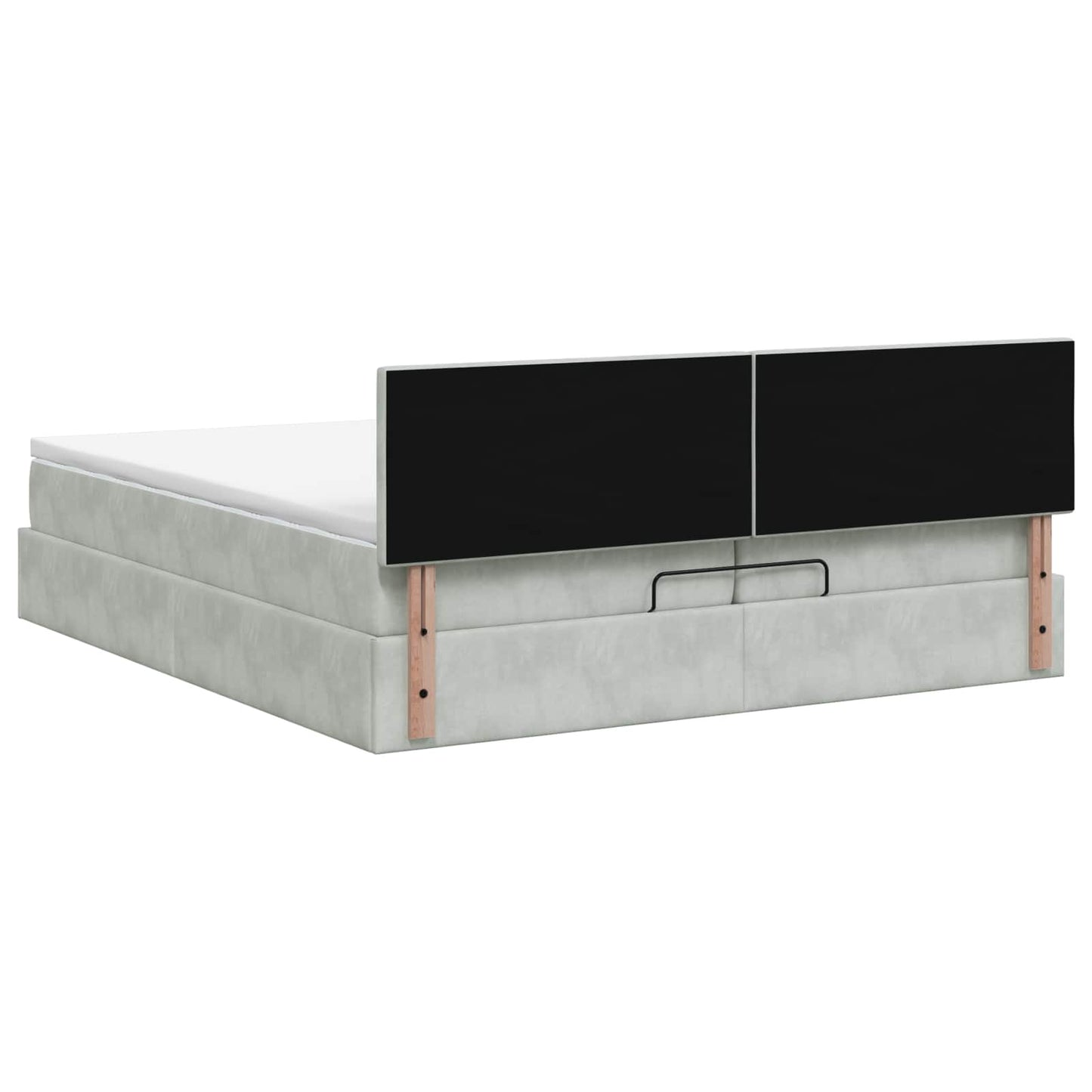 Ottoman Bed met Matrassen en LED Lichtgrijs 200 x 200 cm is nu te koop bij PeponiXL, paradijselijk wonen!