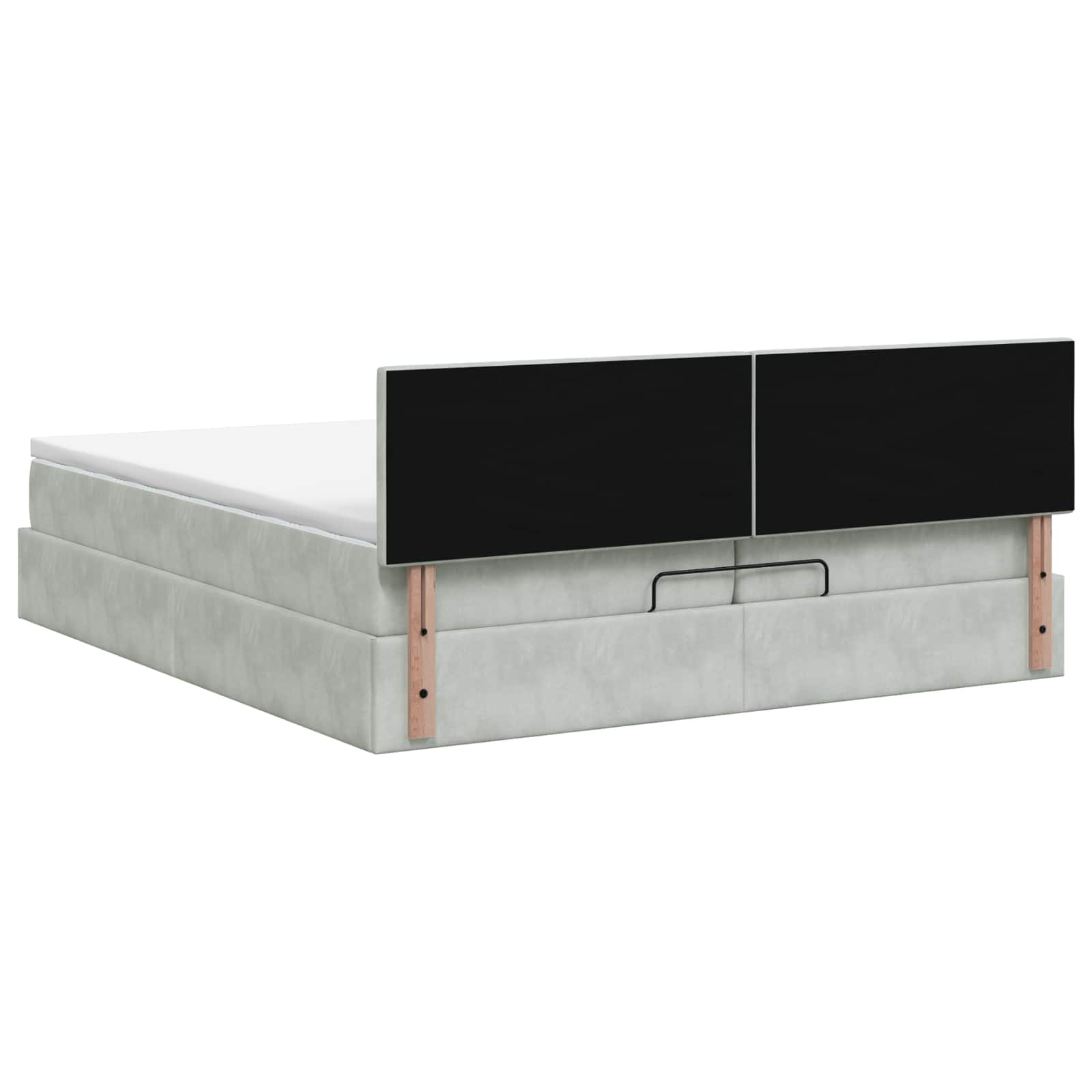 Ottoman Bed met Matrassen en LED Lichtgrijs 200 x 200 cm is nu te koop bij PeponiXL, paradijselijk wonen!