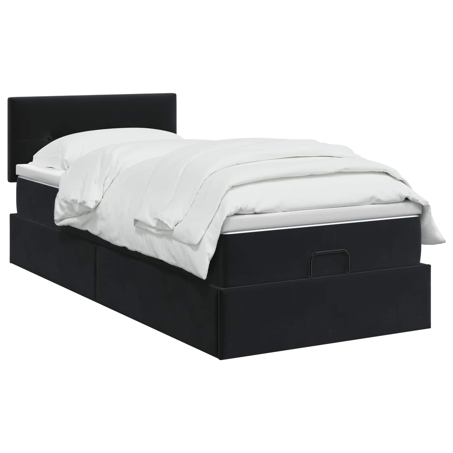 Ottoman Bed met Matrassen en LED Zwart 80 x 200 cm fluweel is nu te koop bij PeponiXL, paradijselijk wonen!