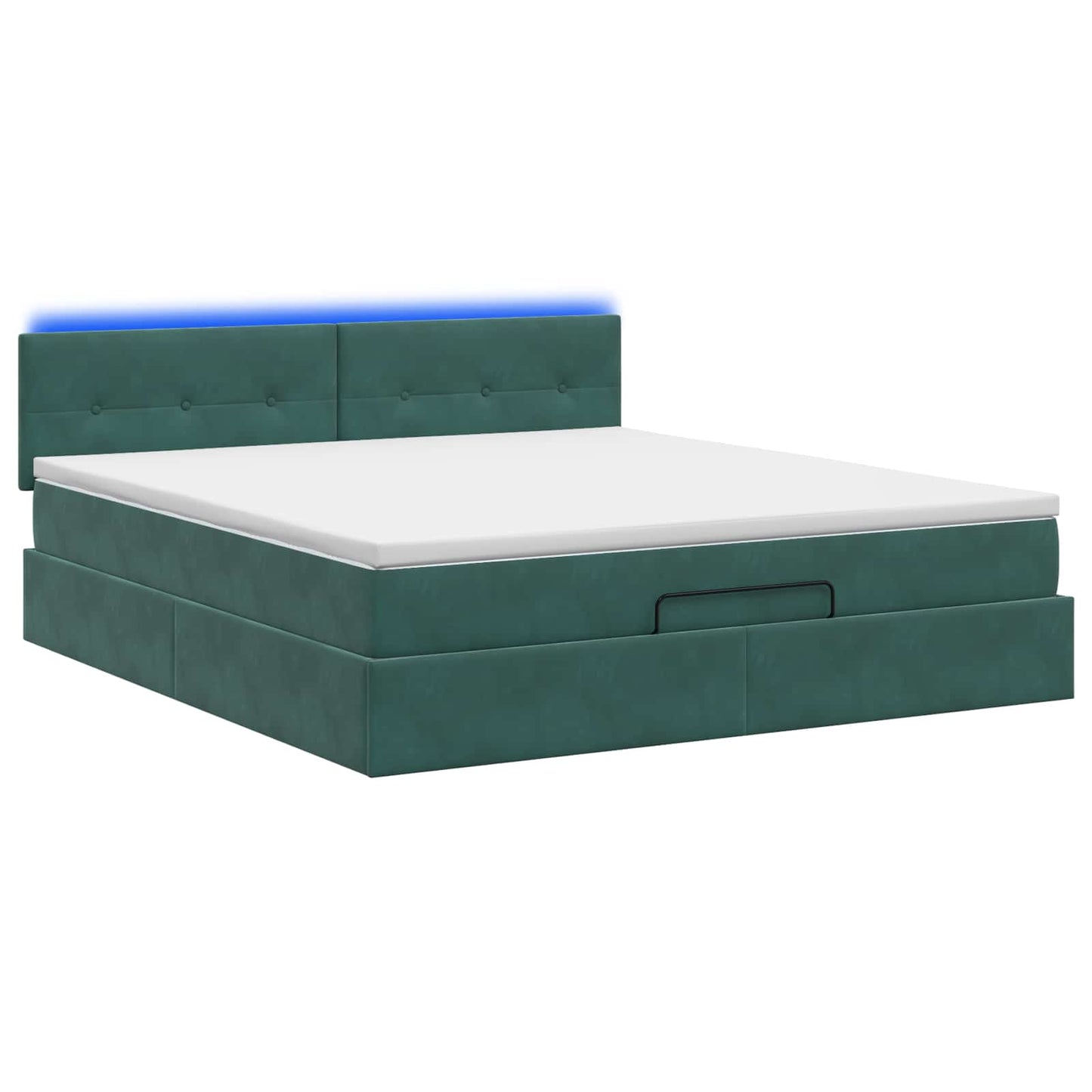 Ottoman Bed met Matrassen en LED Donkergroen 160 x 200 cm is nu te koop bij PeponiXL, paradijselijk wonen!