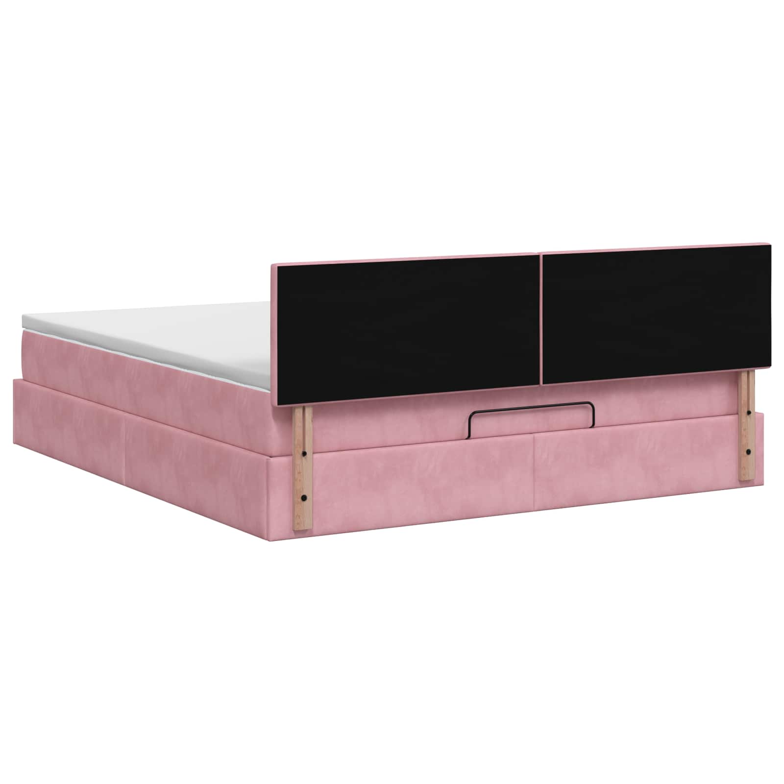Ottoman Bed met Matrassen en LED Roze 160 x 200 cm fluweel is nu te koop bij PeponiXL, paradijselijk wonen!