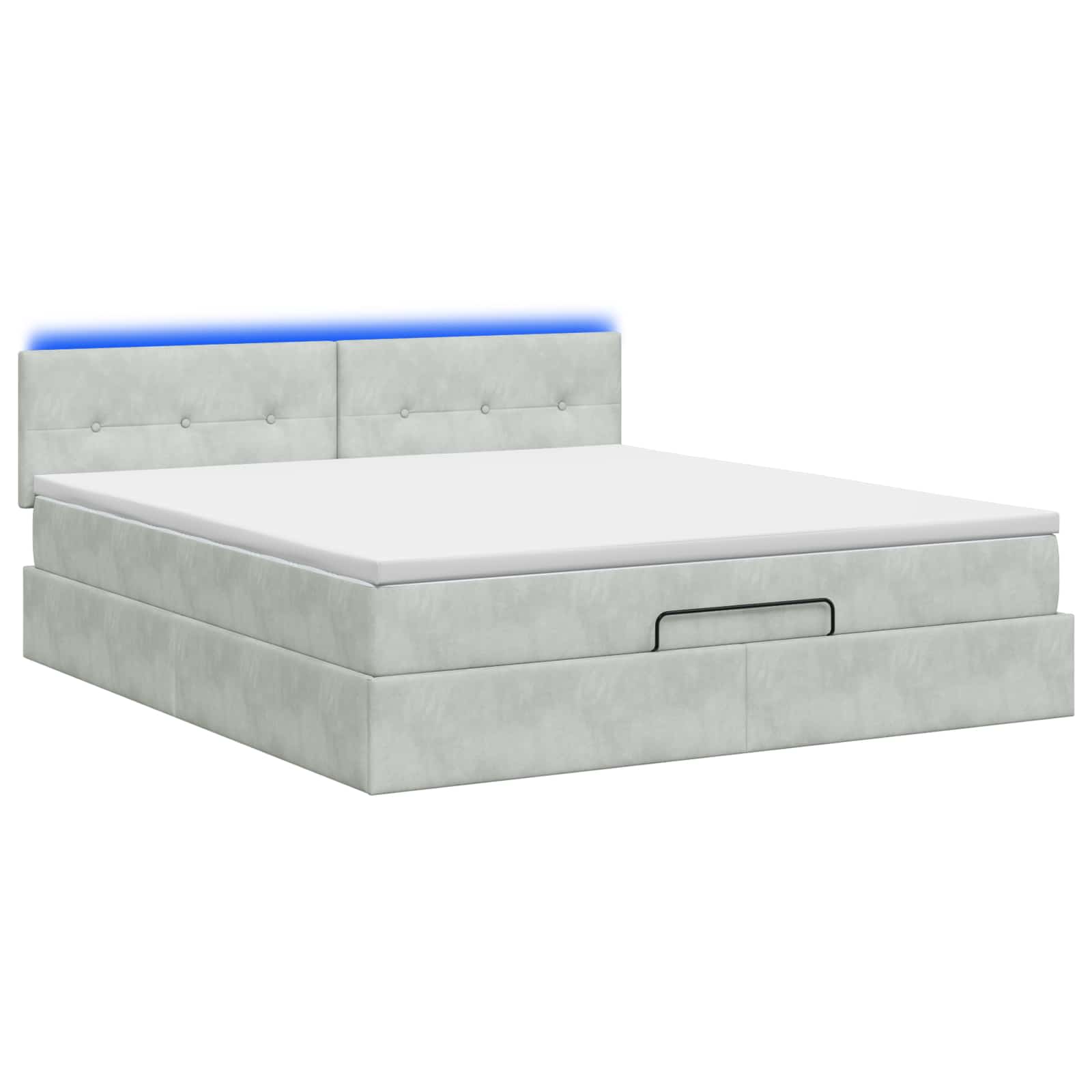 Ottoman Bed met Matrassen en LED Lichtgrijs 180 x 200 cm is nu te koop bij PeponiXL, paradijselijk wonen!