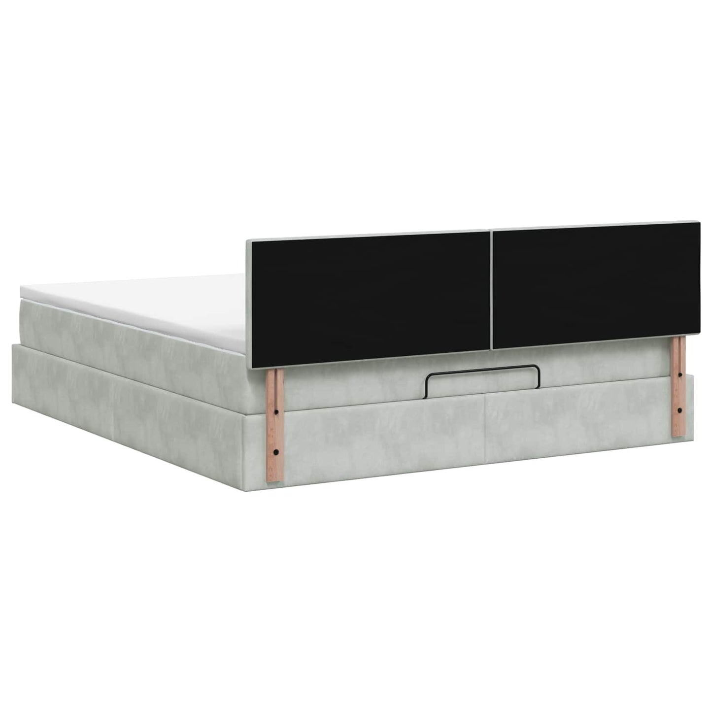 Ottoman Bed met Matrassen en LED Lichtgrijs 180 x 200 cm is nu te koop bij PeponiXL, paradijselijk wonen!