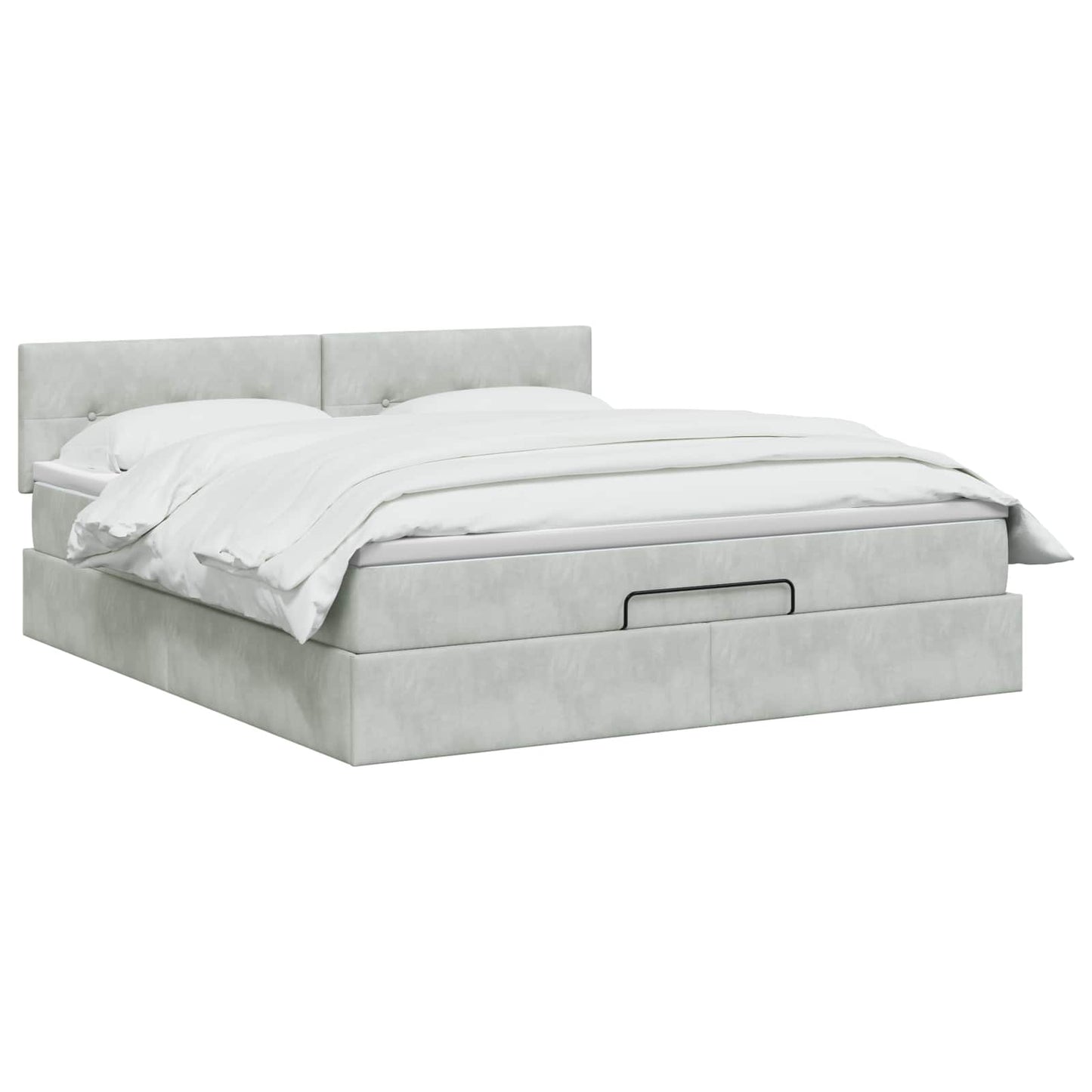 Ottoman Bed met Matrassen en LED Lichtgrijs 180 x 200 cm is nu te koop bij PeponiXL, paradijselijk wonen!