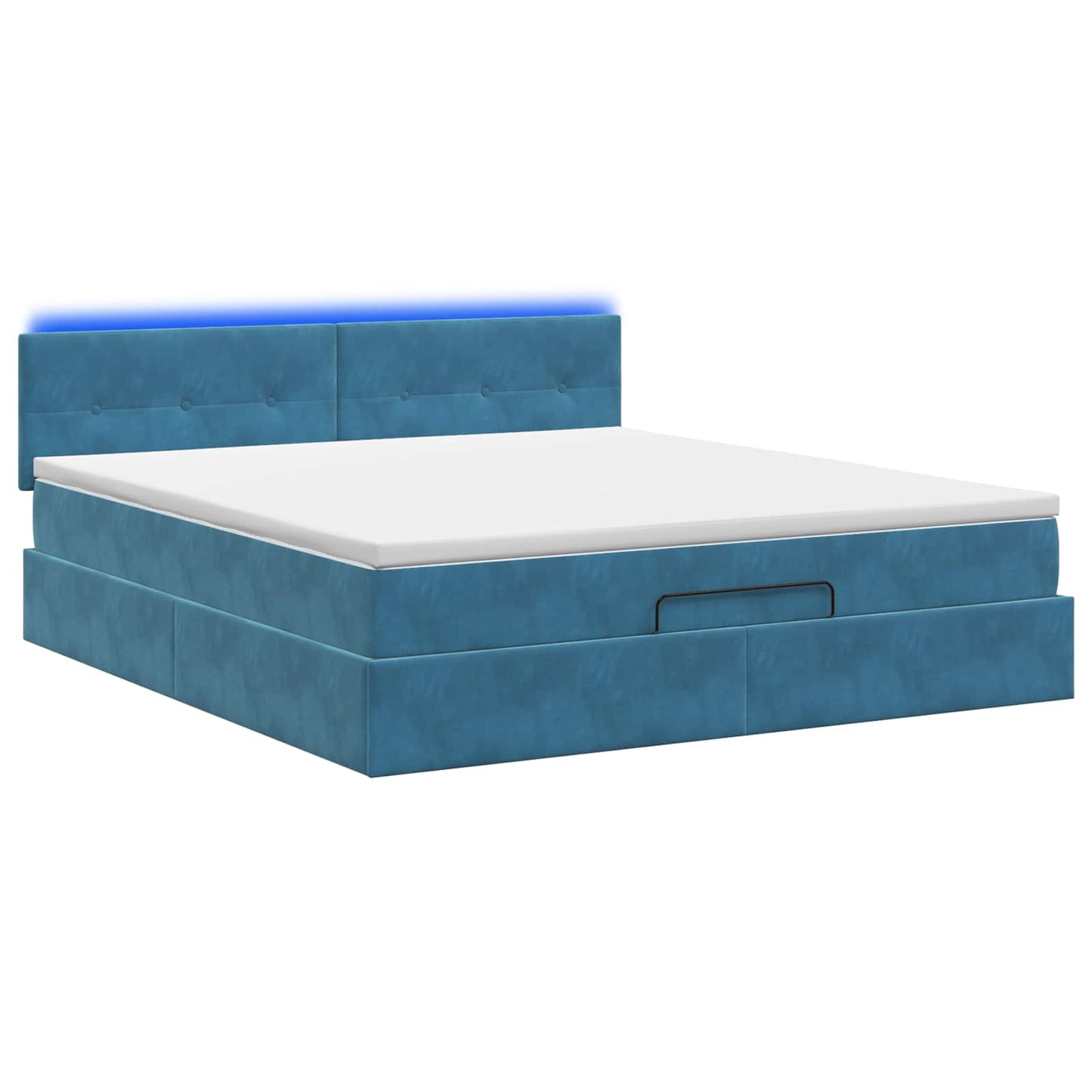 Ottoman Bed met Matrassen en LED Donkerblauw 180 x 200 cm is nu te koop bij PeponiXL, paradijselijk wonen!