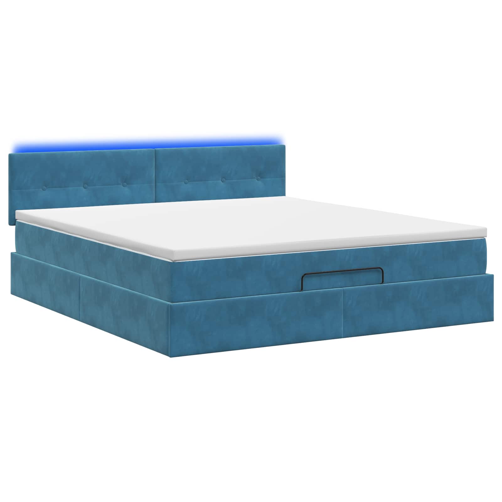 Ottoman Bed met Matrassen en LED Donkerblauw 180 x 200 cm is nu te koop bij PeponiXL, paradijselijk wonen!