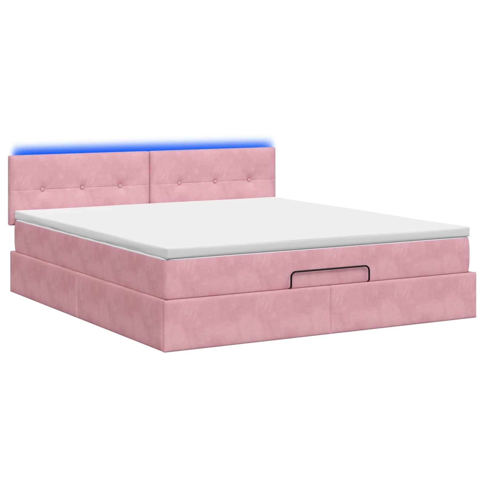 Ottoman Bed met Matrassen en LED Roze 180 x 200 cm fluweel is nu te koop bij PeponiXL, paradijselijk wonen!