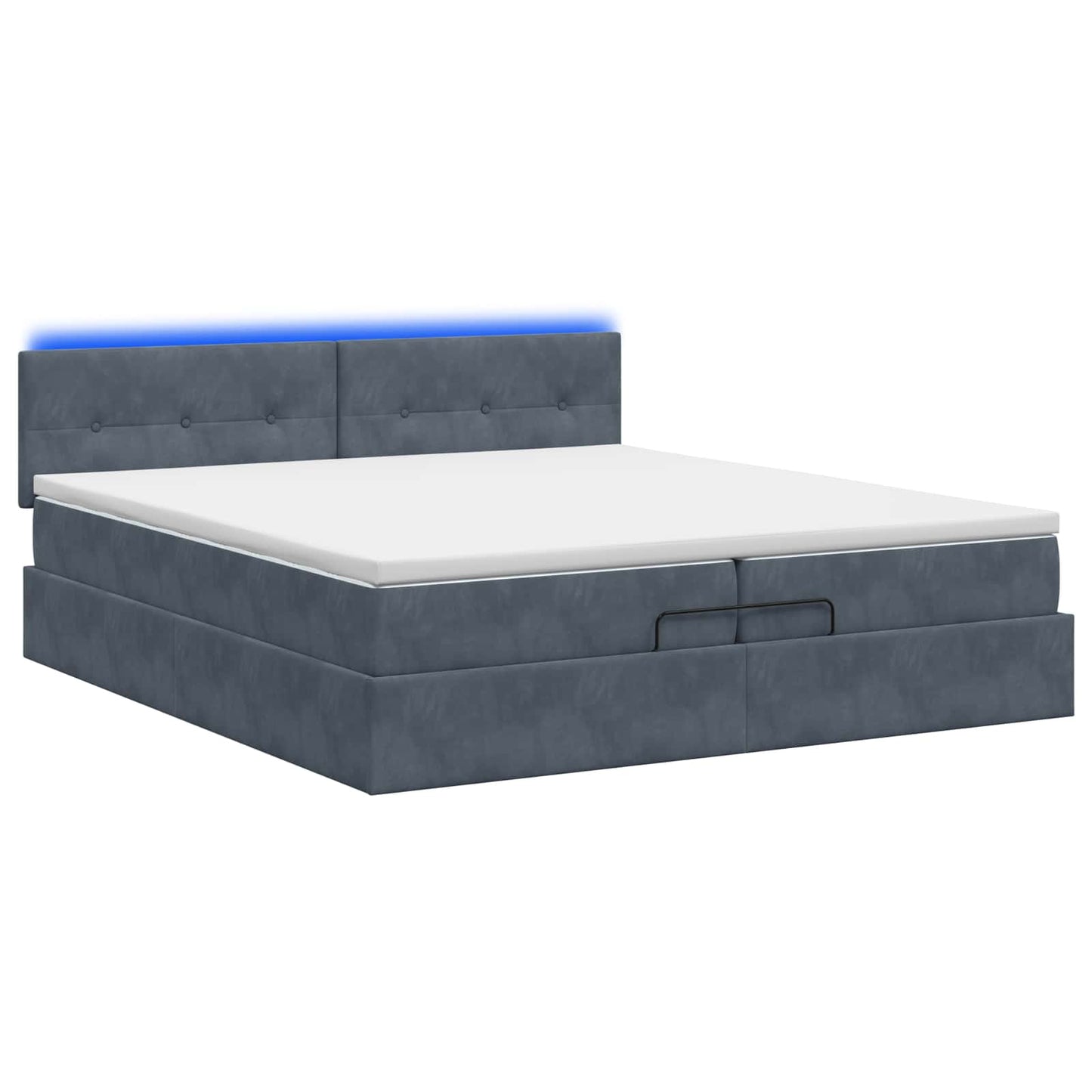 Ottoman Bed met Matrassen en LED Donkergrijs 200 x 200 cm is nu te koop bij PeponiXL, paradijselijk wonen!