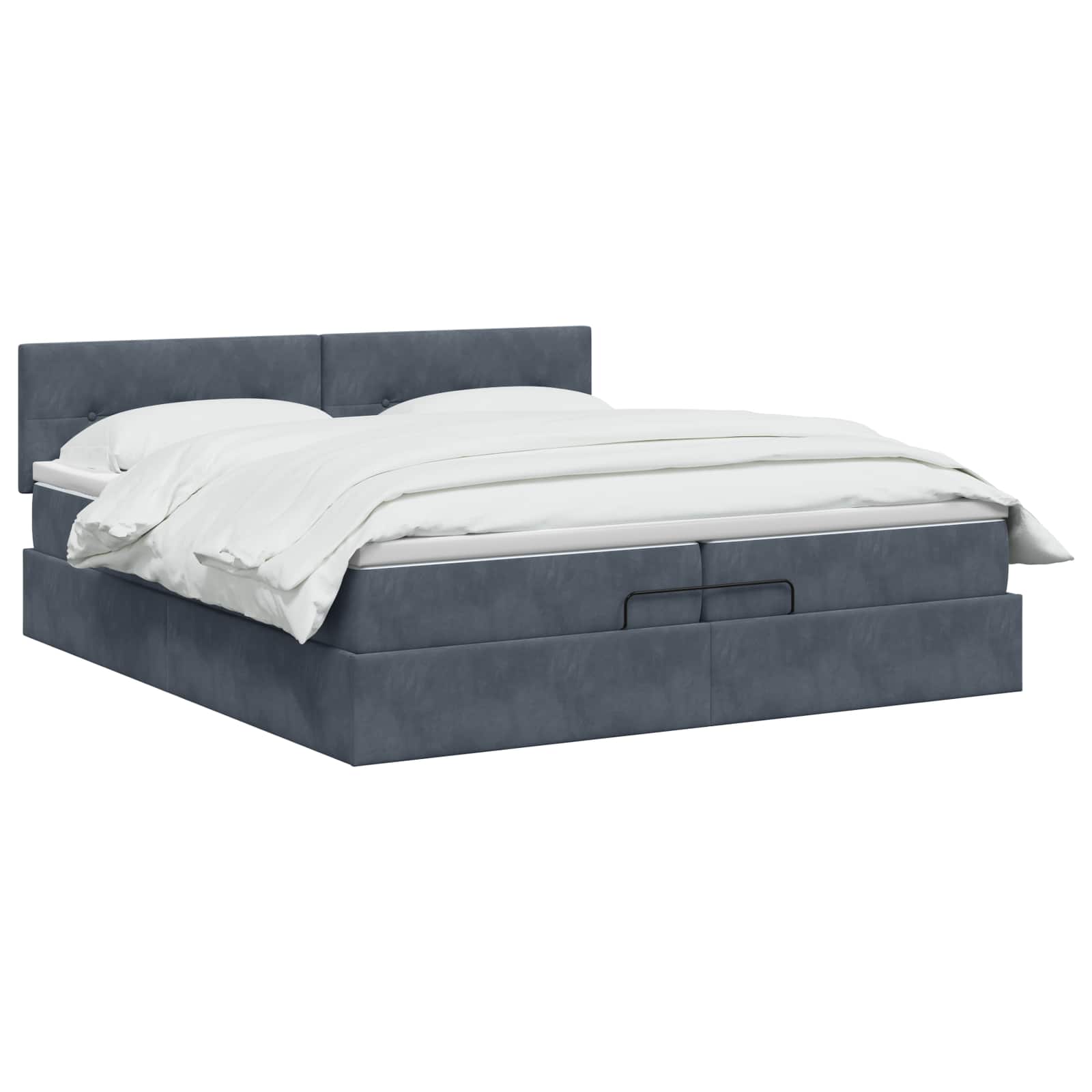 Ottoman Bed met Matrassen en LED Donkergrijs 200 x 200 cm is nu te koop bij PeponiXL, paradijselijk wonen!