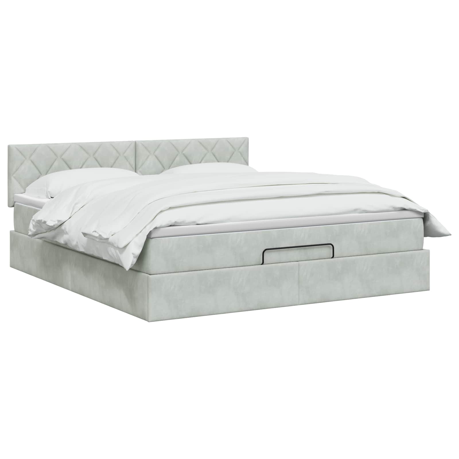 Ottoman Bed met Matrassen en LED Lichtgrijs 140 x 200 cm is nu te koop bij PeponiXL, paradijselijk wonen!