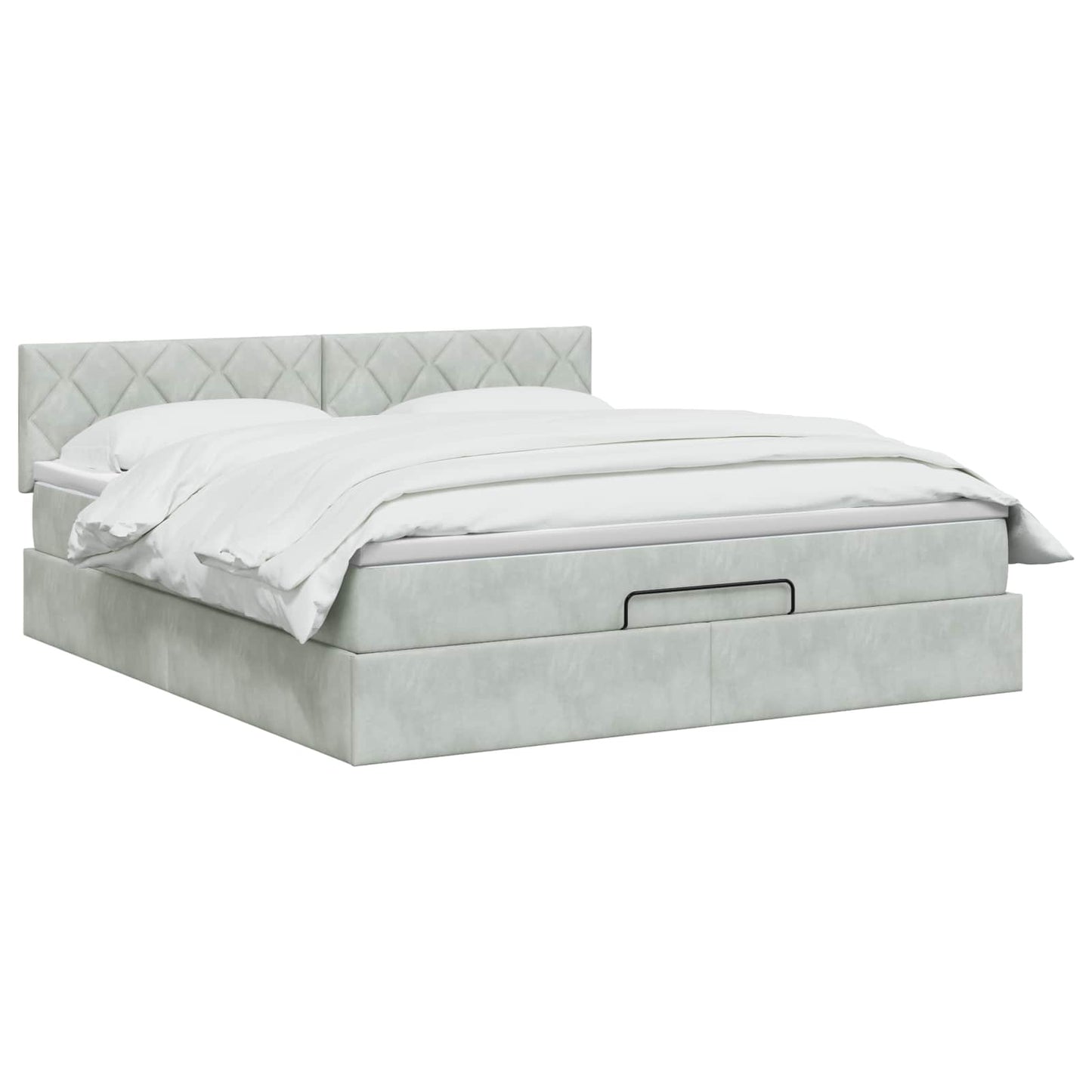 Ottoman Bed met Matrassen en LED Lichtgrijs 180 x 200 cm is nu te koop bij PeponiXL, paradijselijk wonen!