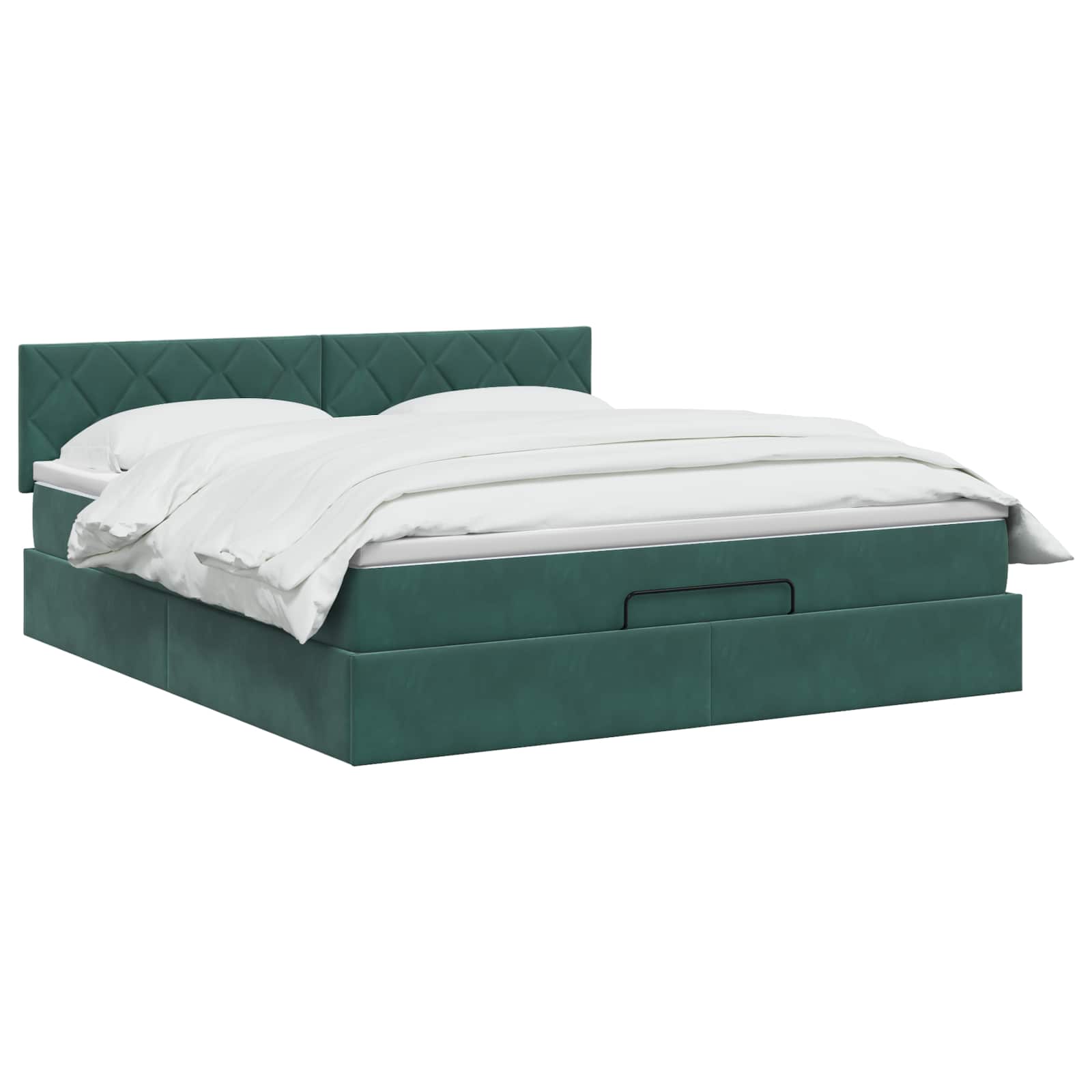 Ottoman Bed met Matrassen en LED Donkergroen 180 x 200 cm is nu te koop bij PeponiXL, paradijselijk wonen!