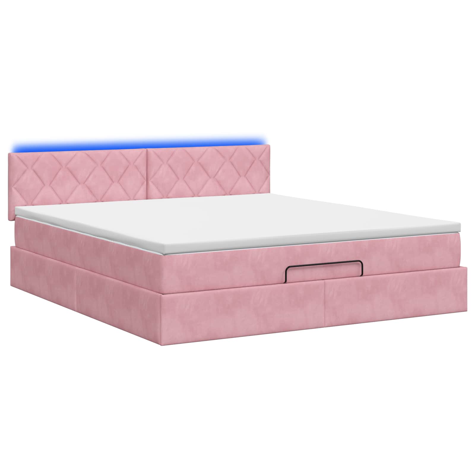 Ottoman Bed met Matrassen en LED Roze 180 x 200 cm fluweel is nu te koop bij PeponiXL, paradijselijk wonen!