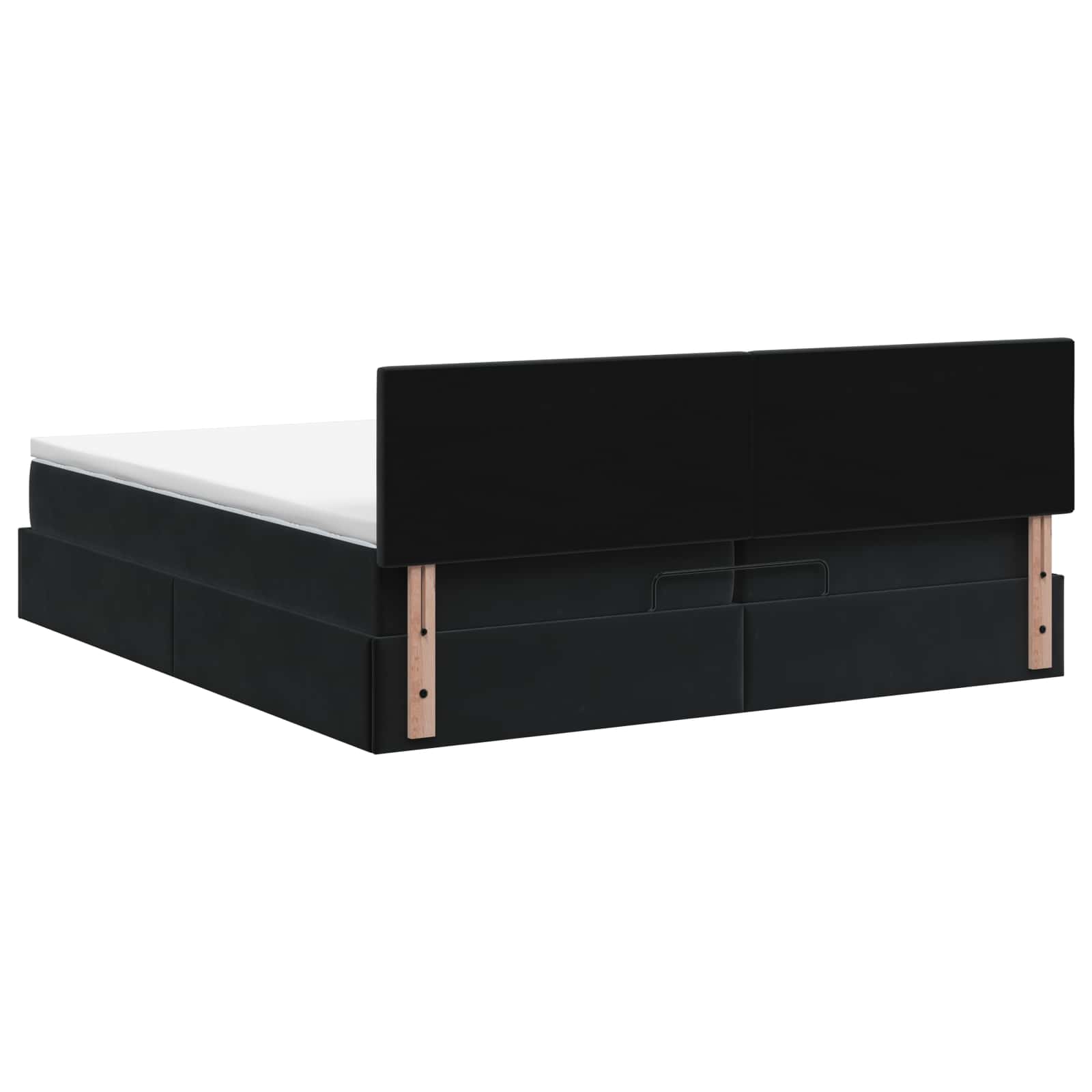 Ottoman Bed met Matrassen en LED Zwart 200 x 200 cm fluweel is nu te koop bij PeponiXL, paradijselijk wonen!