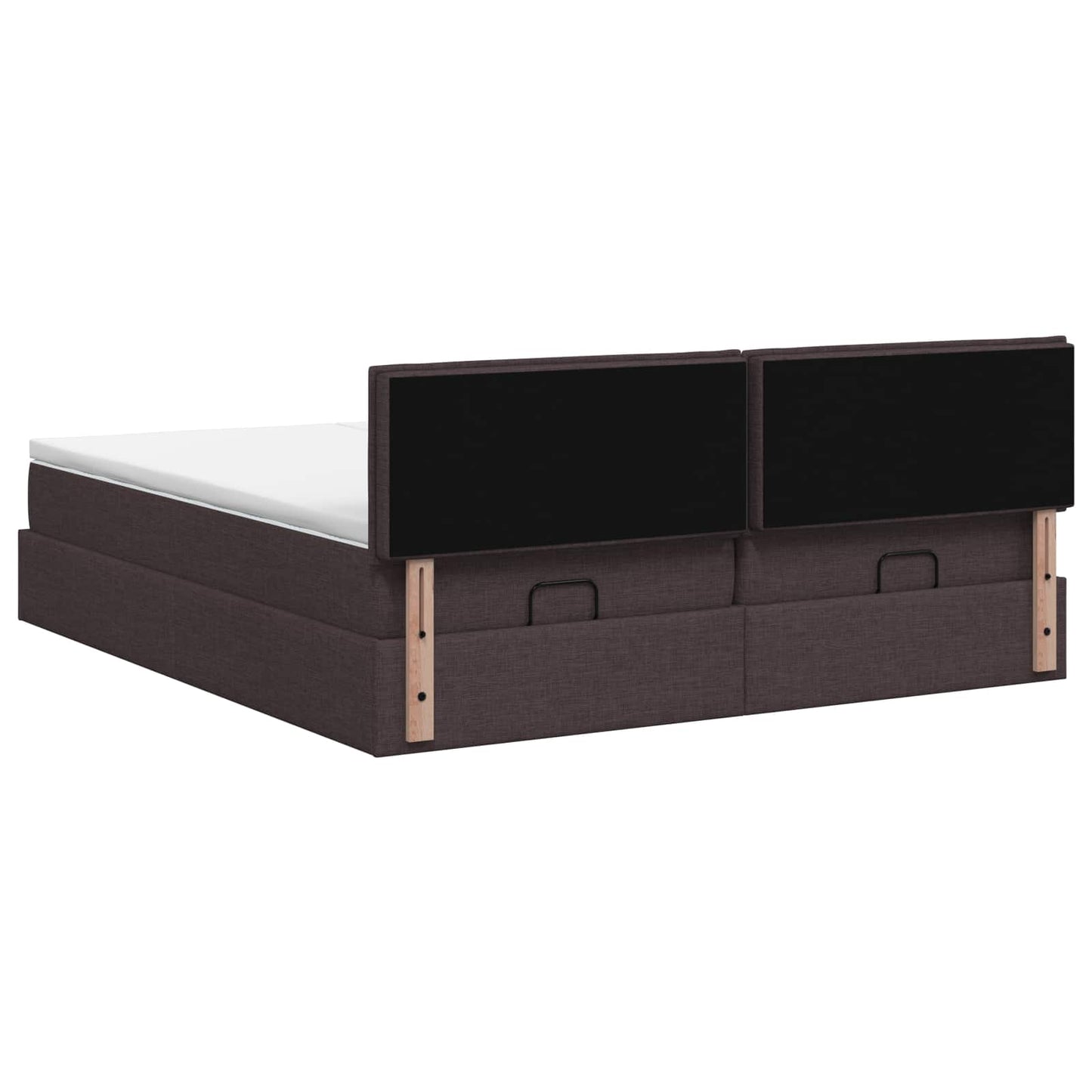Ottoman Bed met Matrassen en LED Donkerbruin 200 x 200 cm Stof