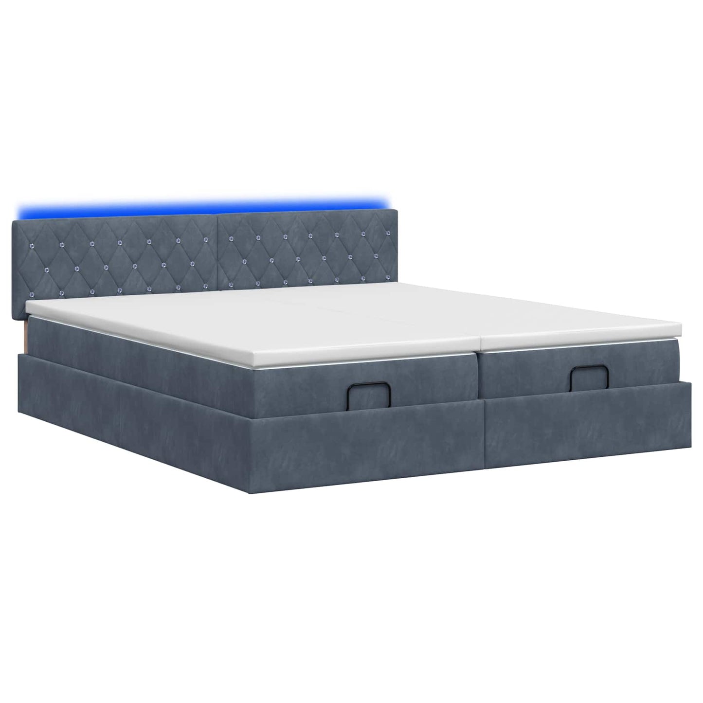 Ottoman Bed met Matrassen en LED Donkergrijs 160 x 200 cm is nu te koop bij PeponiXL, paradijselijk wonen!